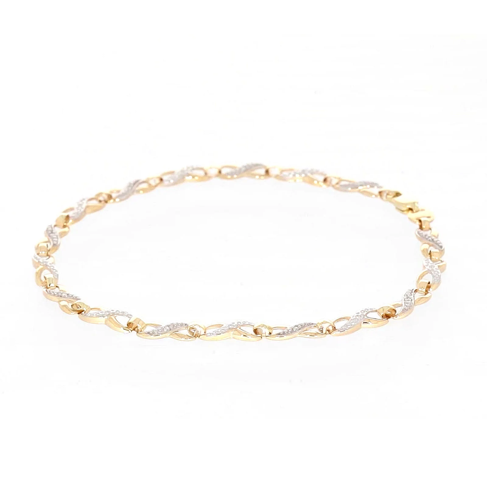 9ct Yellow Gold & Diamond Set Infinity Bracelet - Image 57