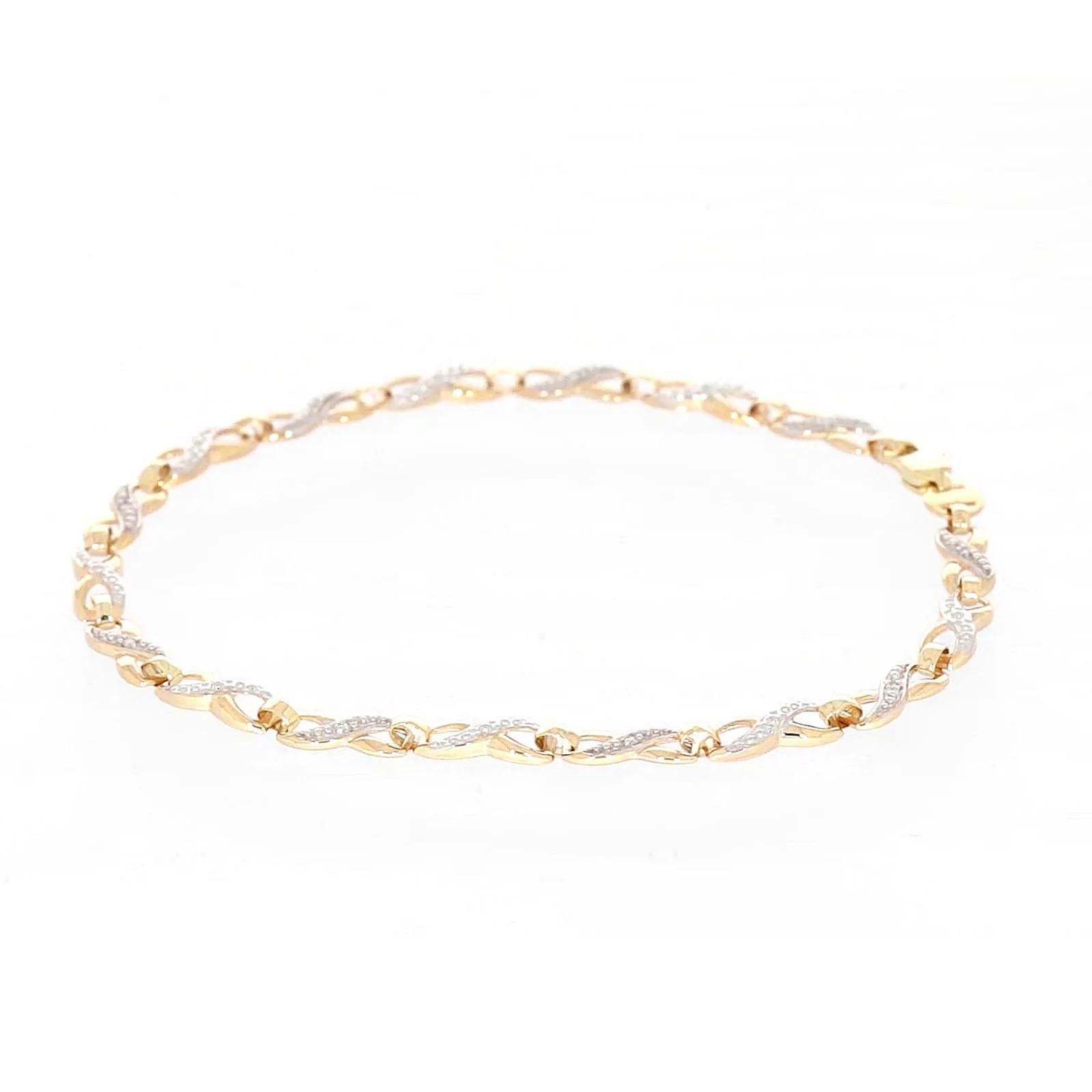 9ct Yellow Gold & Diamond Set Infinity Bracelet - Image 58
