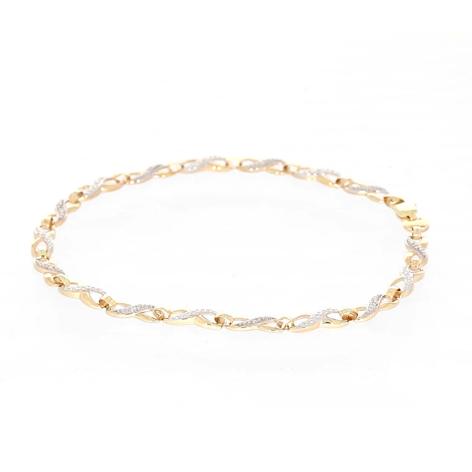 9ct Yellow Gold & Diamond Set Infinity Bracelet - Image 59