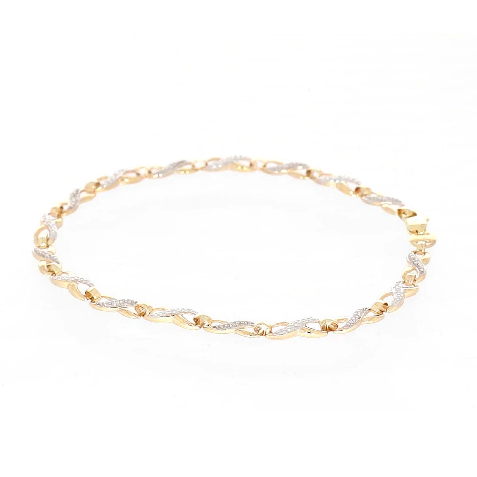 9ct Yellow Gold & Diamond Set Infinity Bracelet - Image 61