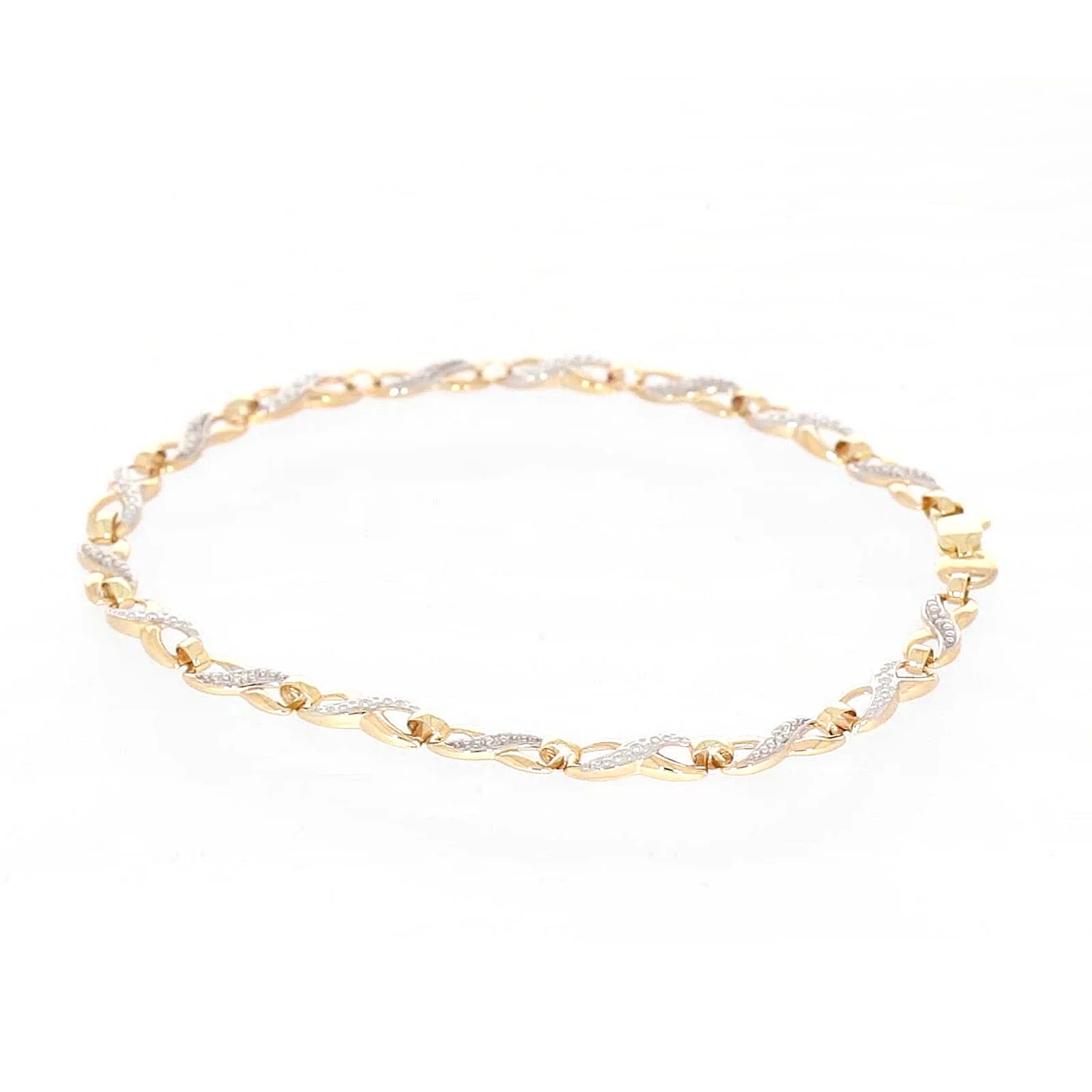 9ct Yellow Gold & Diamond Set Infinity Bracelet - Image 62