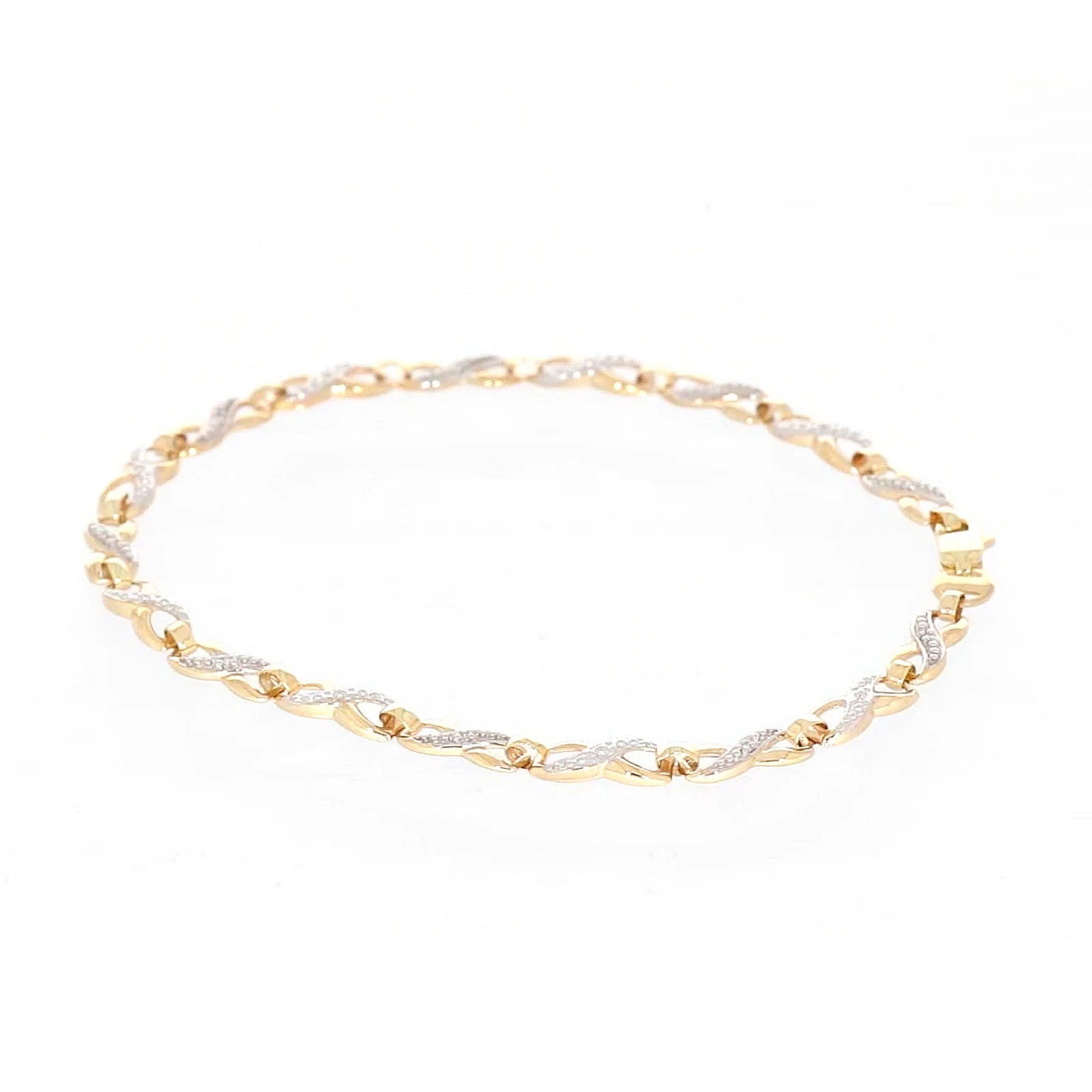 9ct Yellow Gold & Diamond Set Infinity Bracelet - Image 63