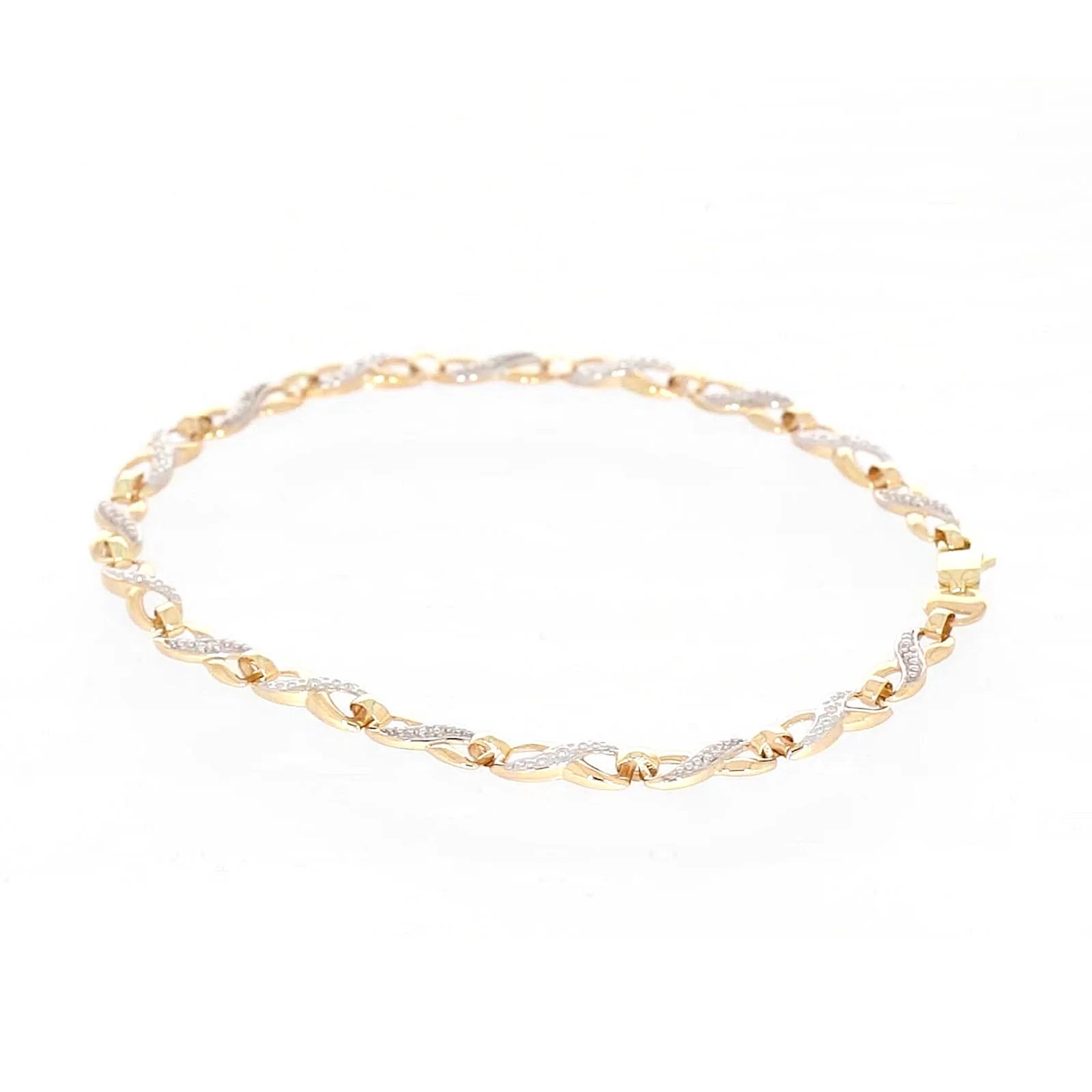 9ct Yellow Gold & Diamond Set Infinity Bracelet - Image 64