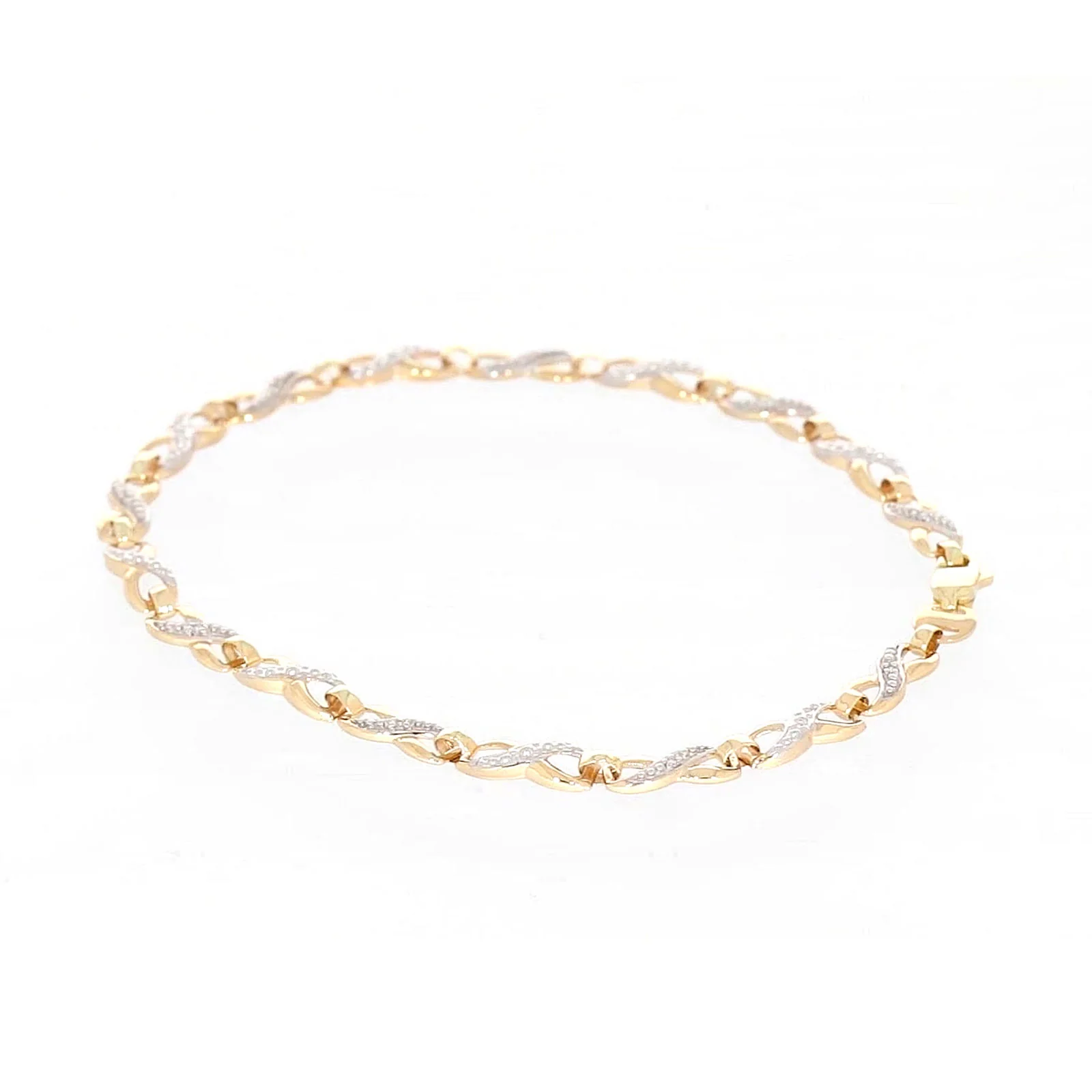 9ct Yellow Gold & Diamond Set Infinity Bracelet - Image 65