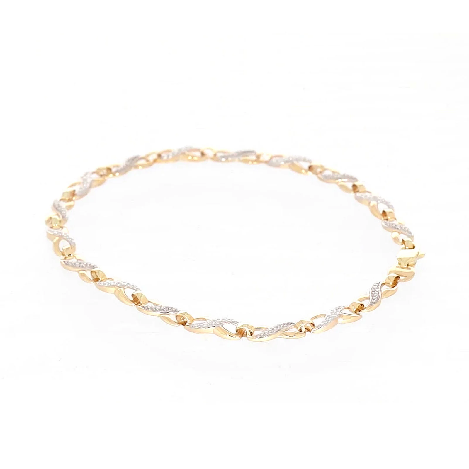 9ct Yellow Gold & Diamond Set Infinity Bracelet - Image 66
