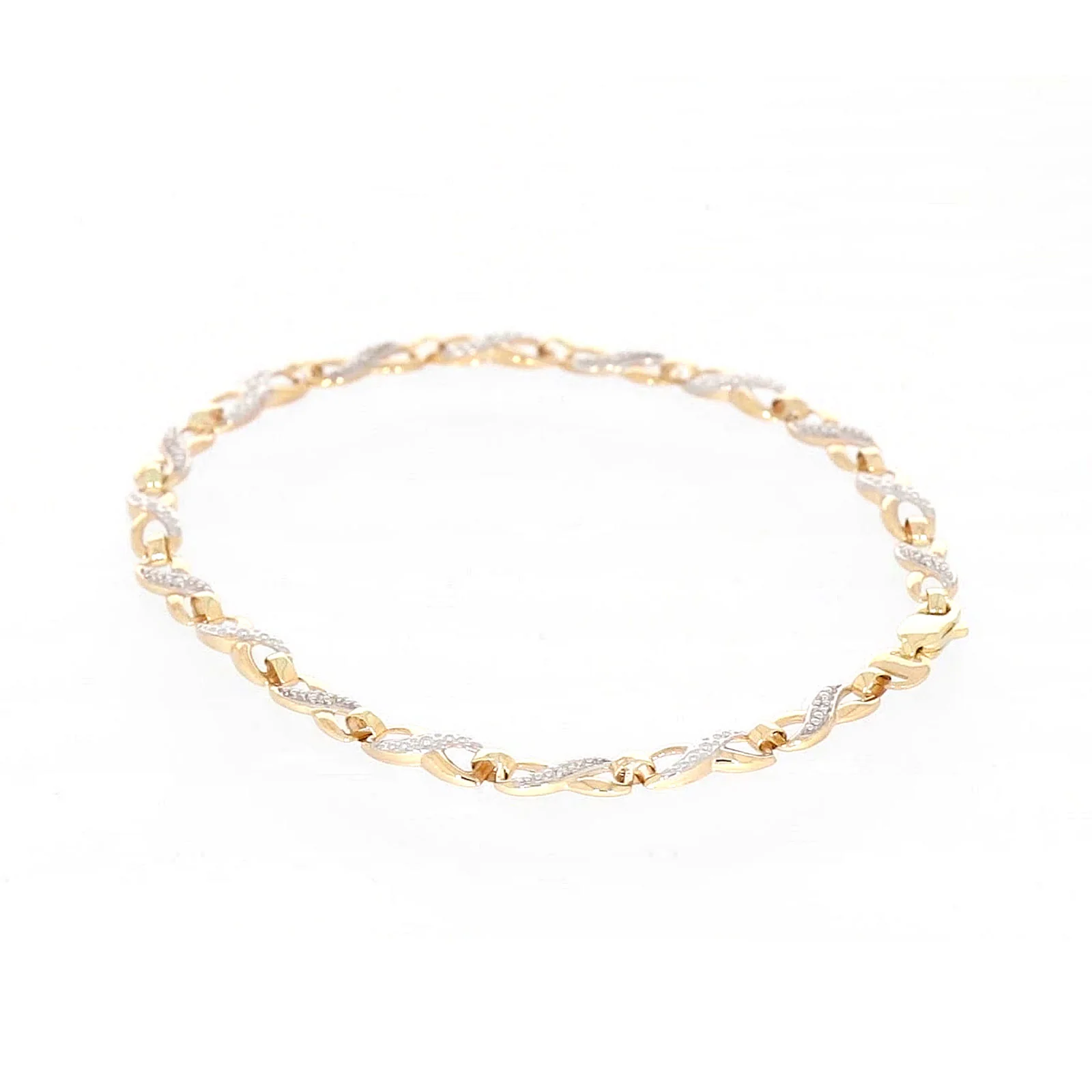 9ct Yellow Gold & Diamond Set Infinity Bracelet - Image 68