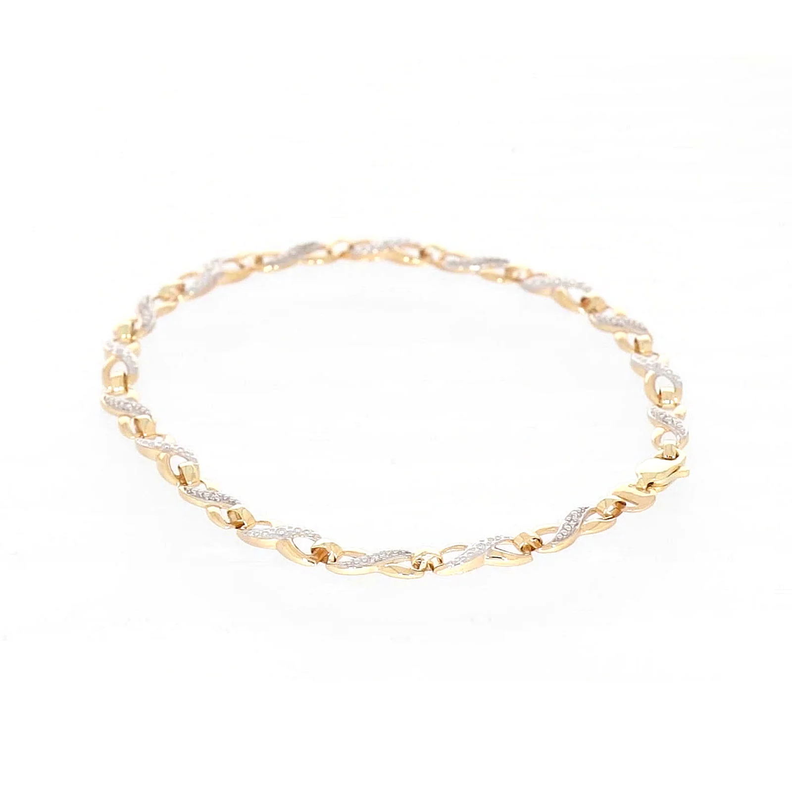 9ct Yellow Gold & Diamond Set Infinity Bracelet - Image 69