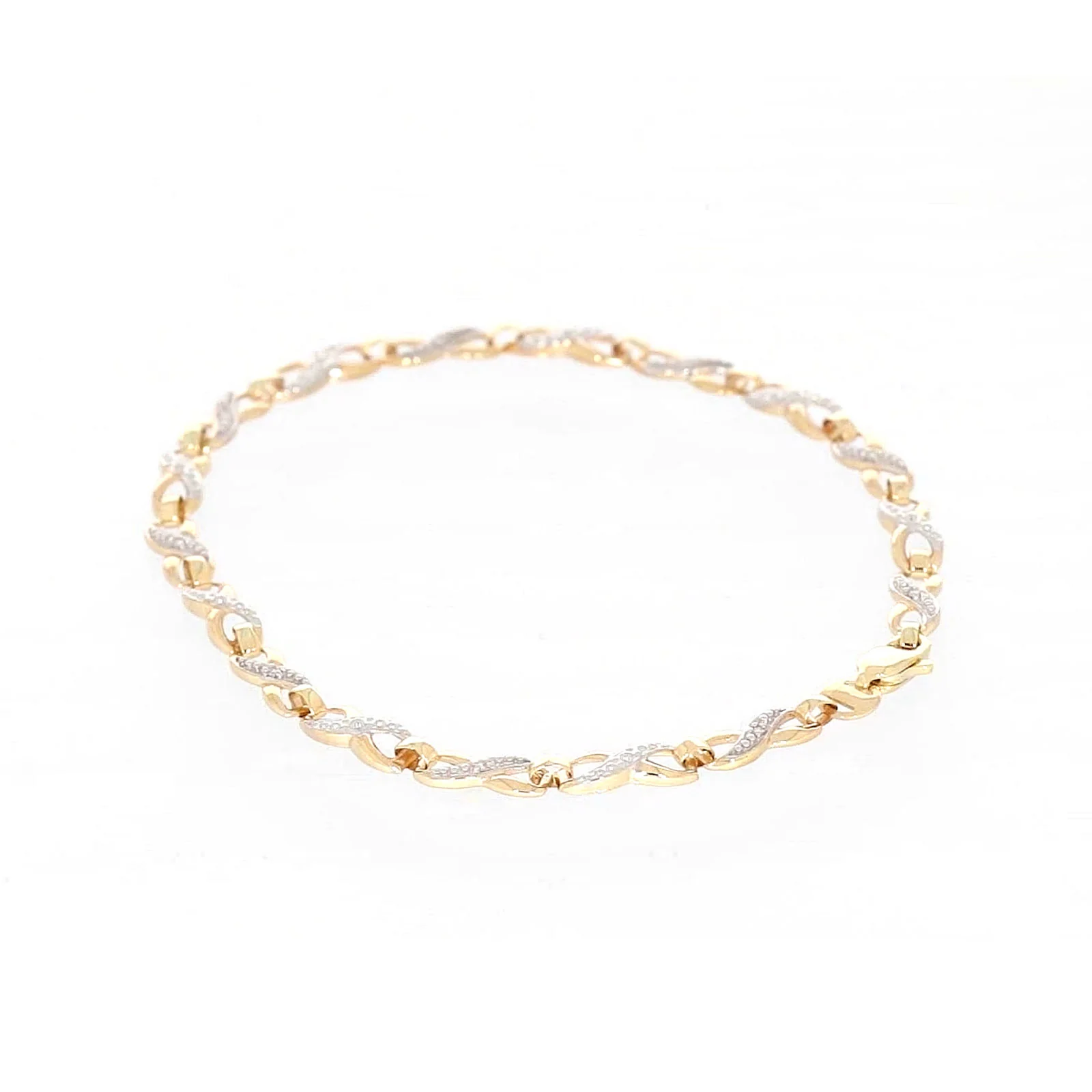 9ct Yellow Gold & Diamond Set Infinity Bracelet - Image 70