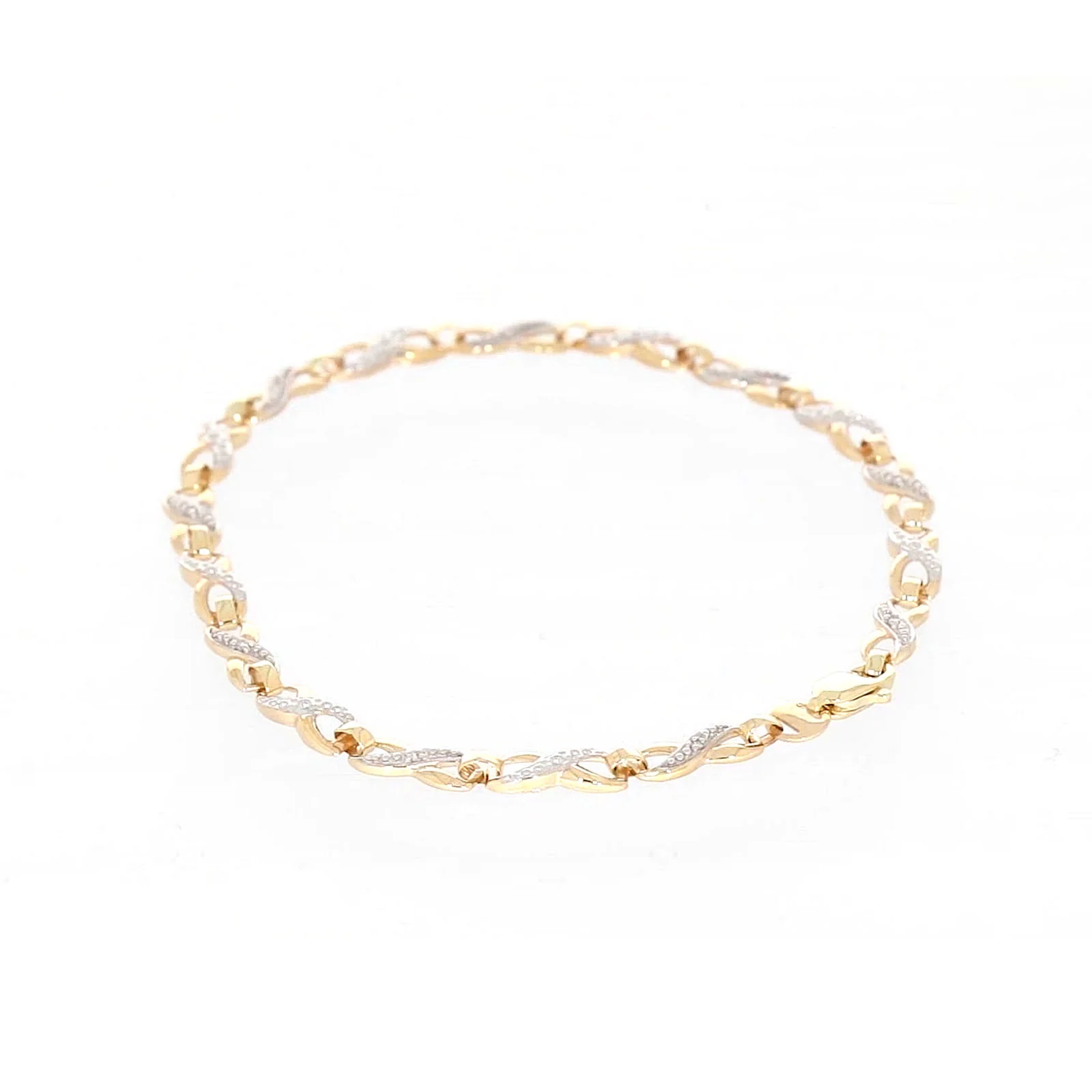 9ct Yellow Gold & Diamond Set Infinity Bracelet - Image 72