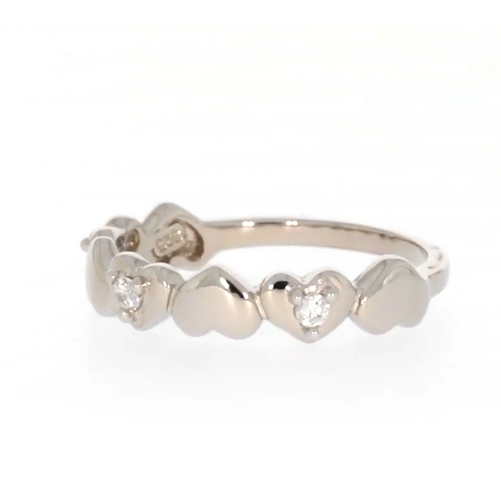 Sterling Silver Cubic Zirconia and Heart Stacker Ring - Image 11