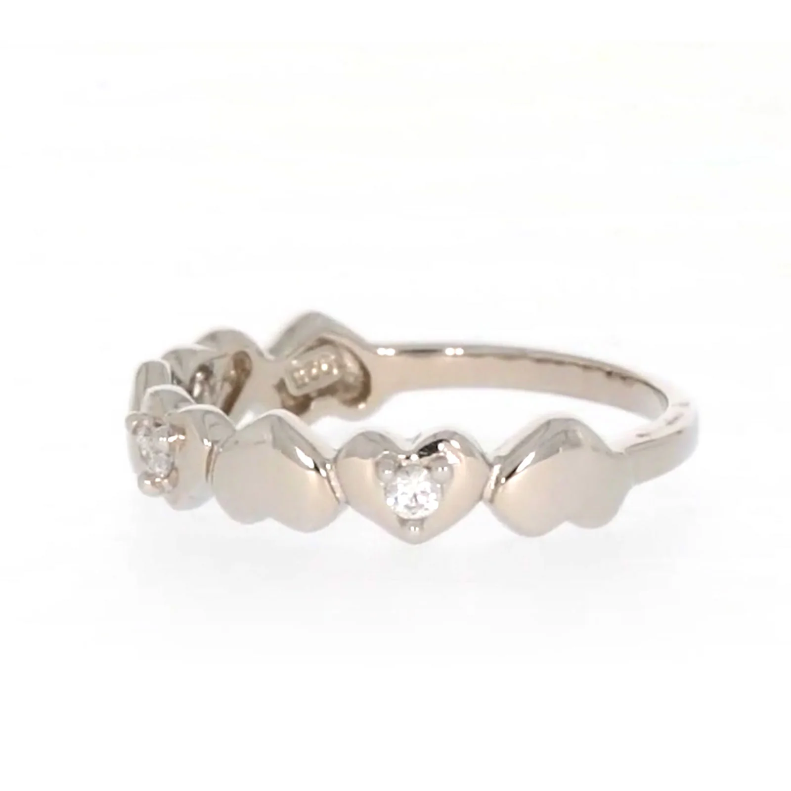 Sterling Silver Cubic Zirconia and Heart Stacker Ring - Image 14