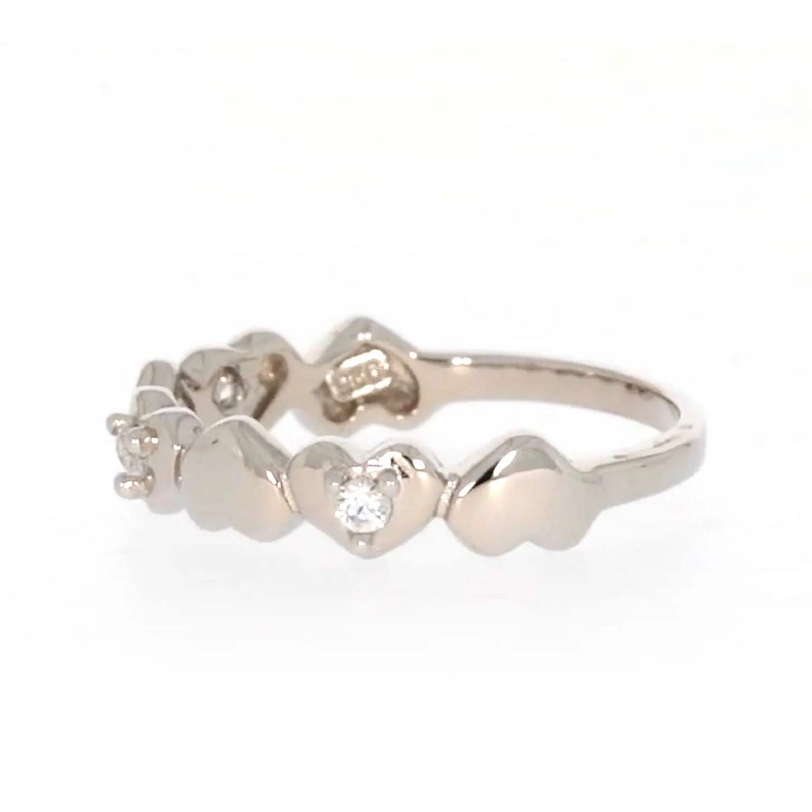 Sterling Silver Cubic Zirconia and Heart Stacker Ring - Image 16