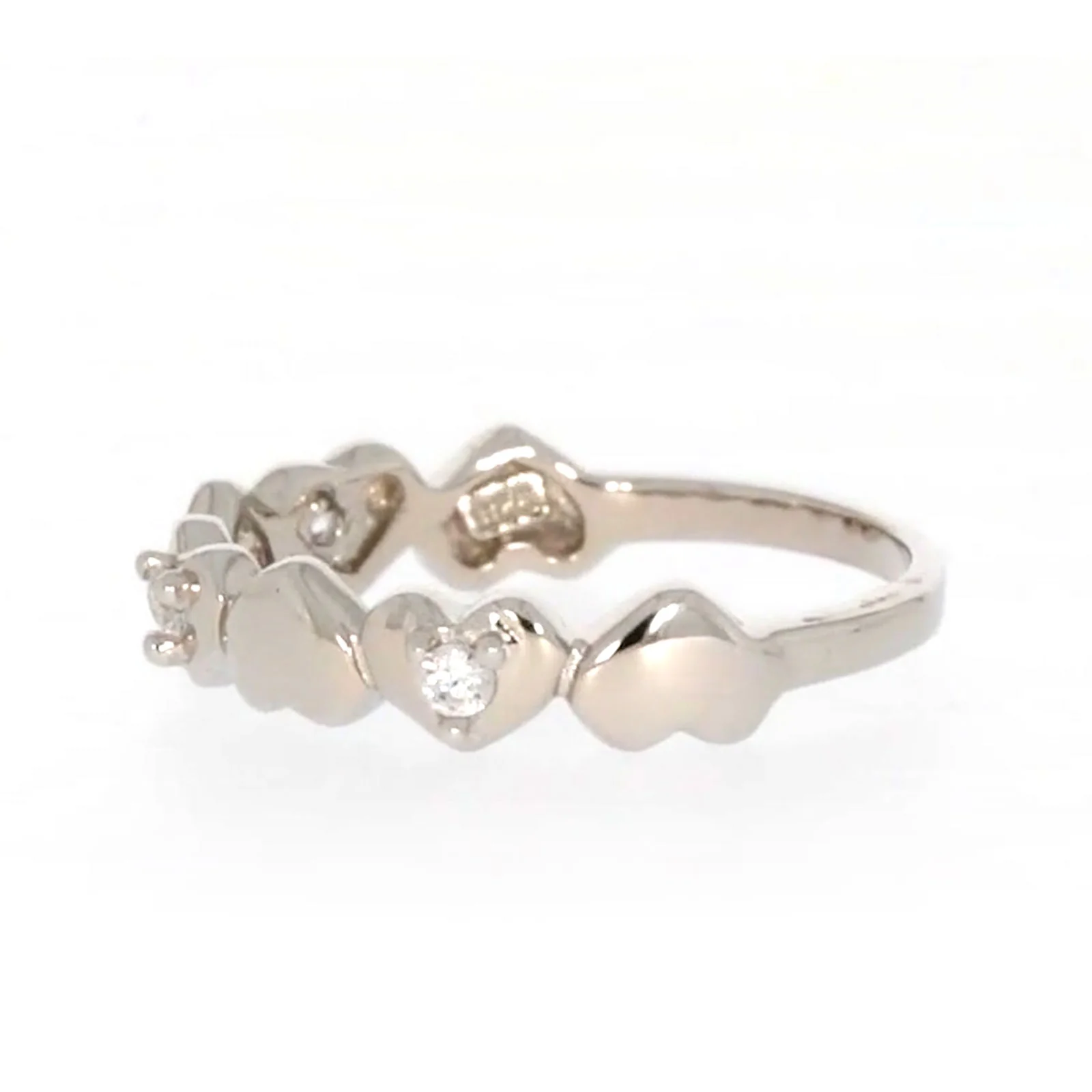 Sterling Silver Cubic Zirconia and Heart Stacker Ring - Image 17