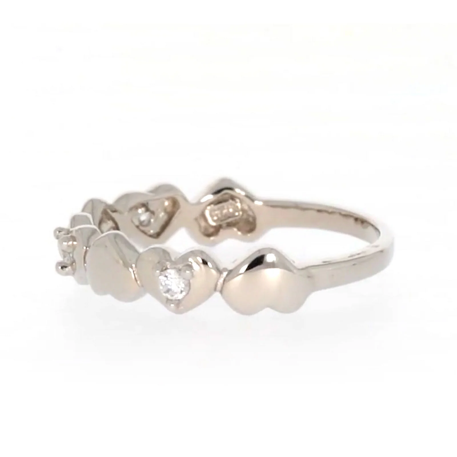 Sterling Silver Cubic Zirconia and Heart Stacker Ring - Image 18