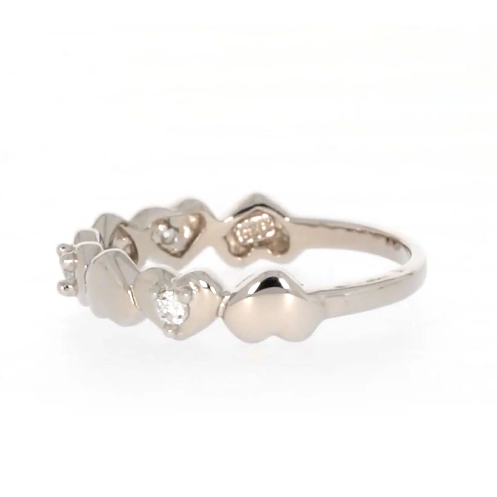 Sterling Silver Cubic Zirconia and Heart Stacker Ring - Image 19