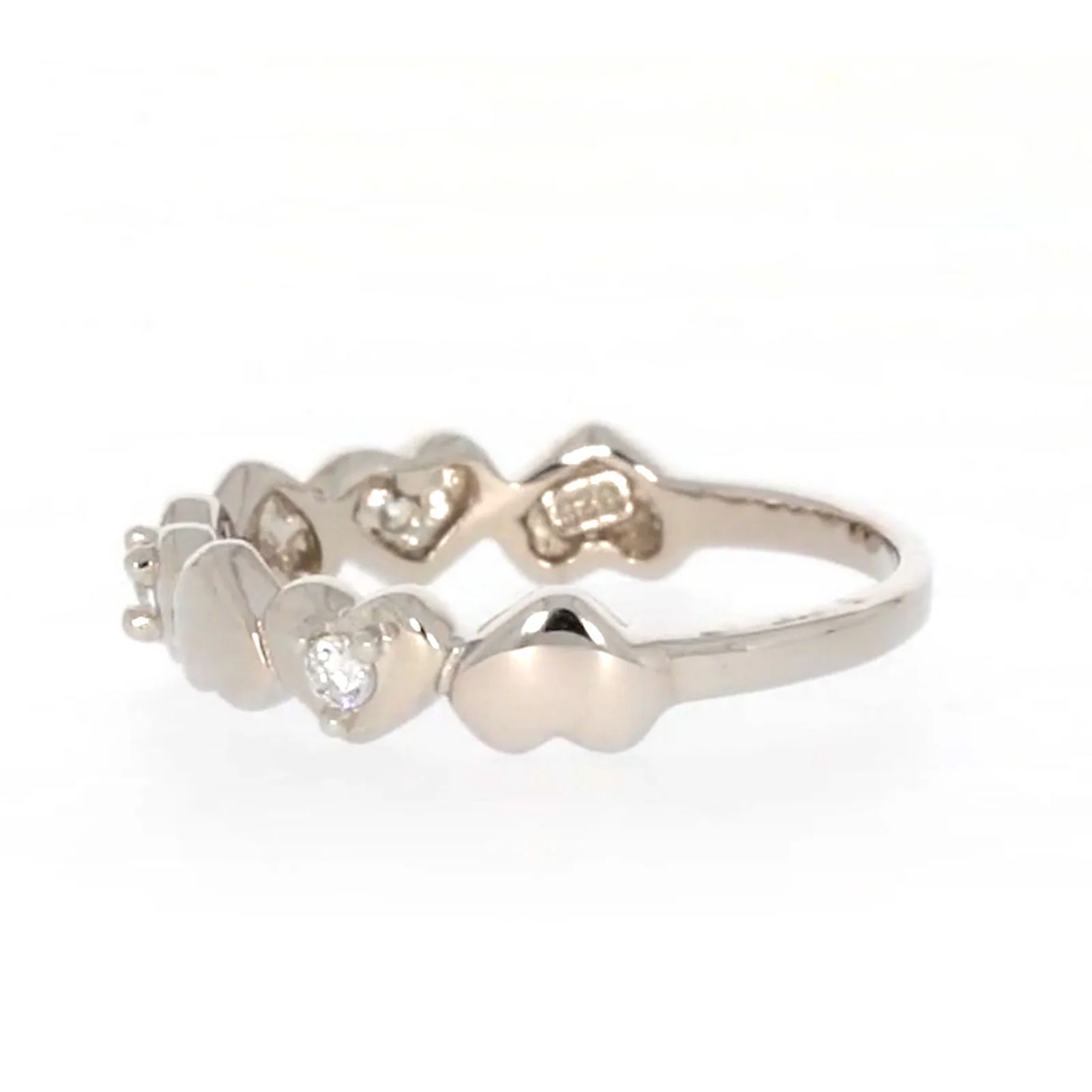 Sterling Silver Cubic Zirconia and Heart Stacker Ring - Image 20