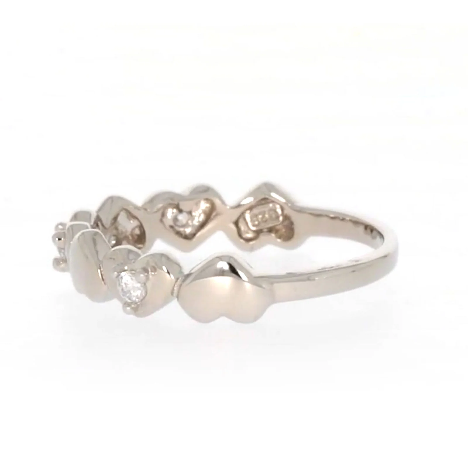 Sterling Silver Cubic Zirconia and Heart Stacker Ring - Image 21