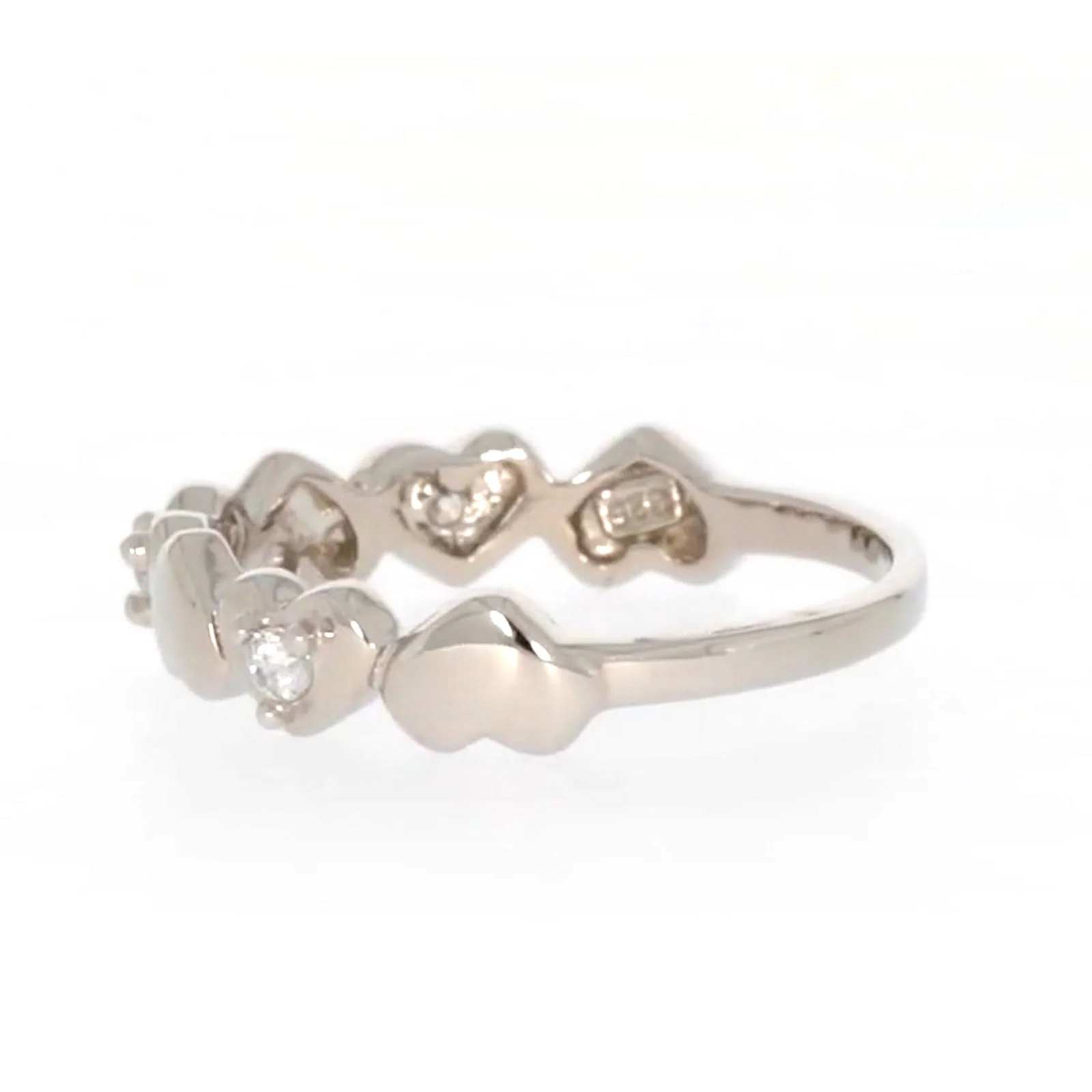 Sterling Silver Cubic Zirconia and Heart Stacker Ring - Image 22