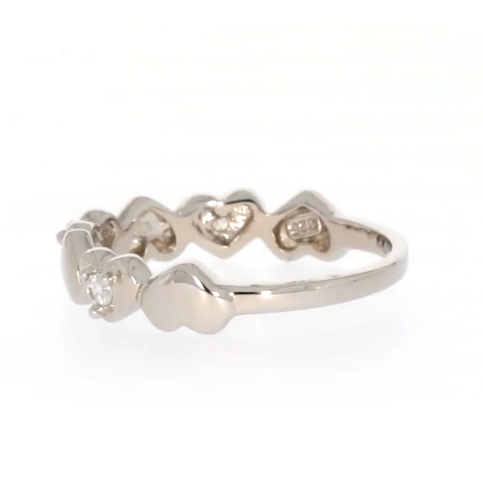 Sterling Silver Cubic Zirconia and Heart Stacker Ring - Image 24