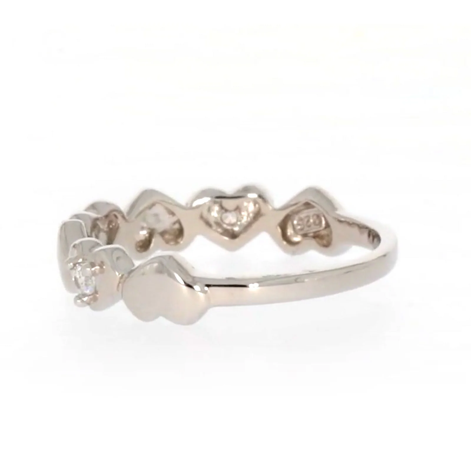 Sterling Silver Cubic Zirconia and Heart Stacker Ring - Image 25