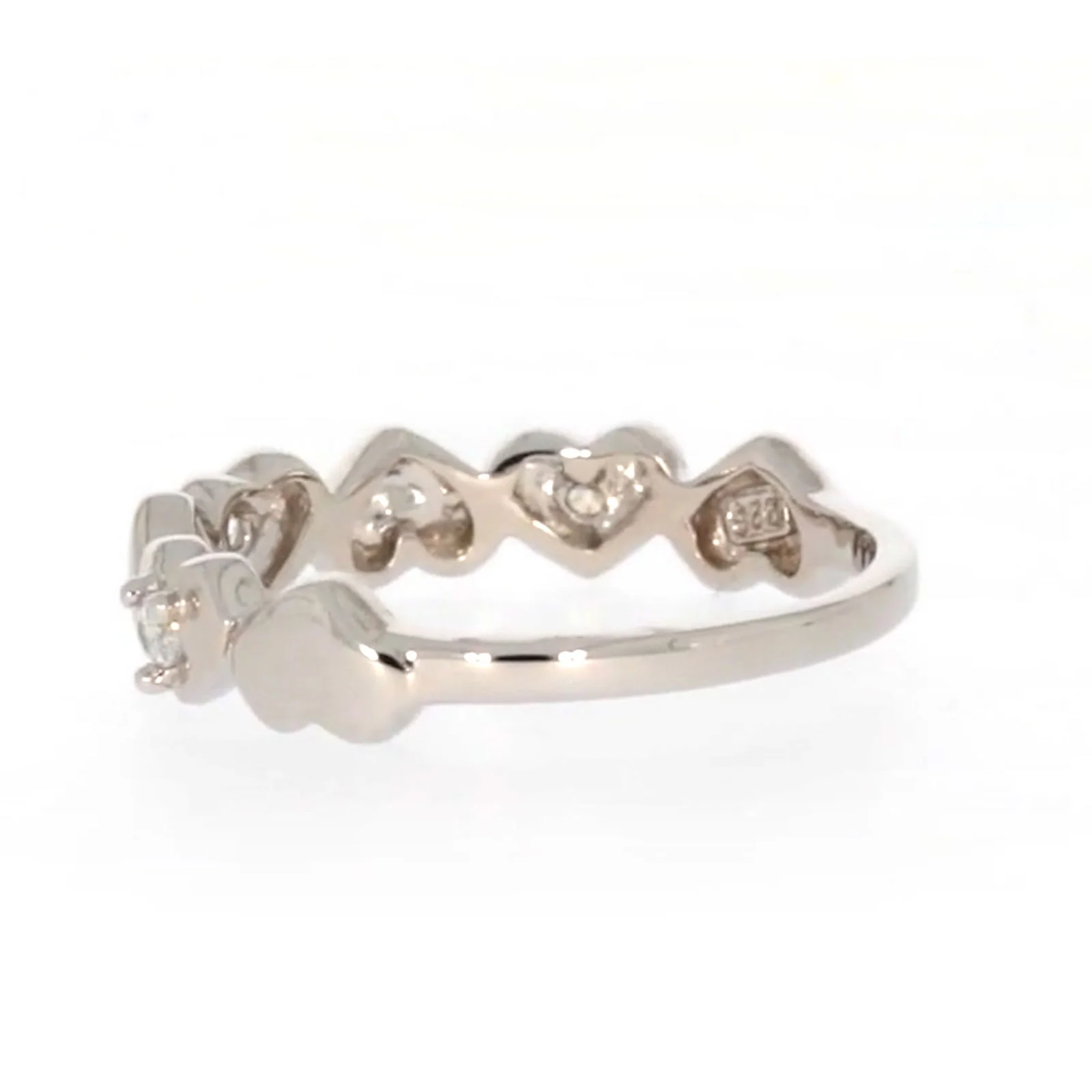 Sterling Silver Cubic Zirconia and Heart Stacker Ring - Image 27