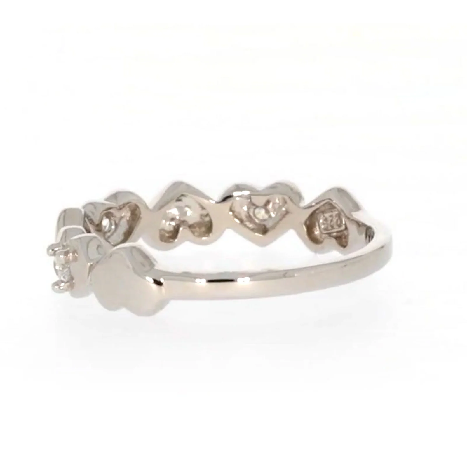 Sterling Silver Cubic Zirconia and Heart Stacker Ring - Image 28
