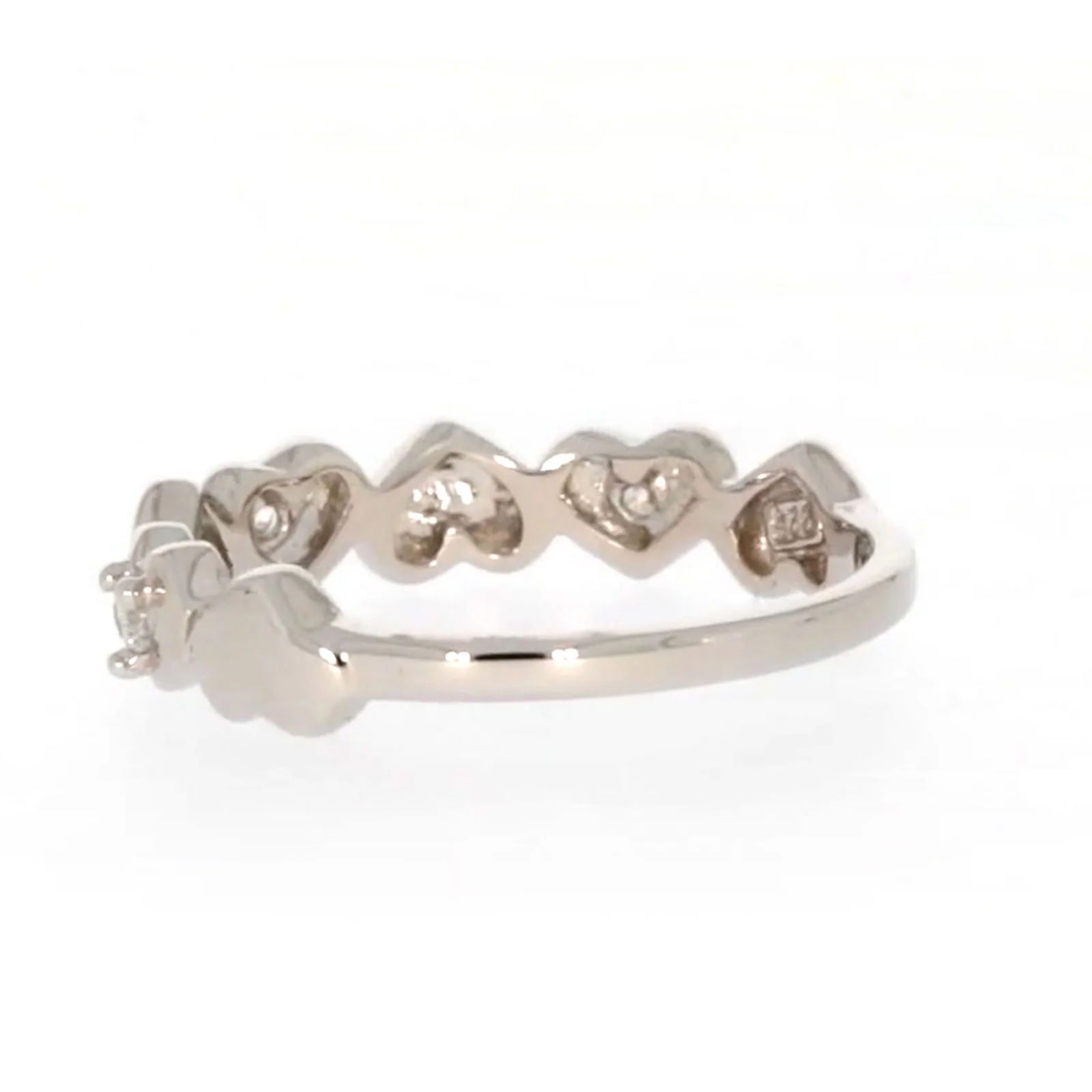 Sterling Silver Cubic Zirconia and Heart Stacker Ring - Image 29