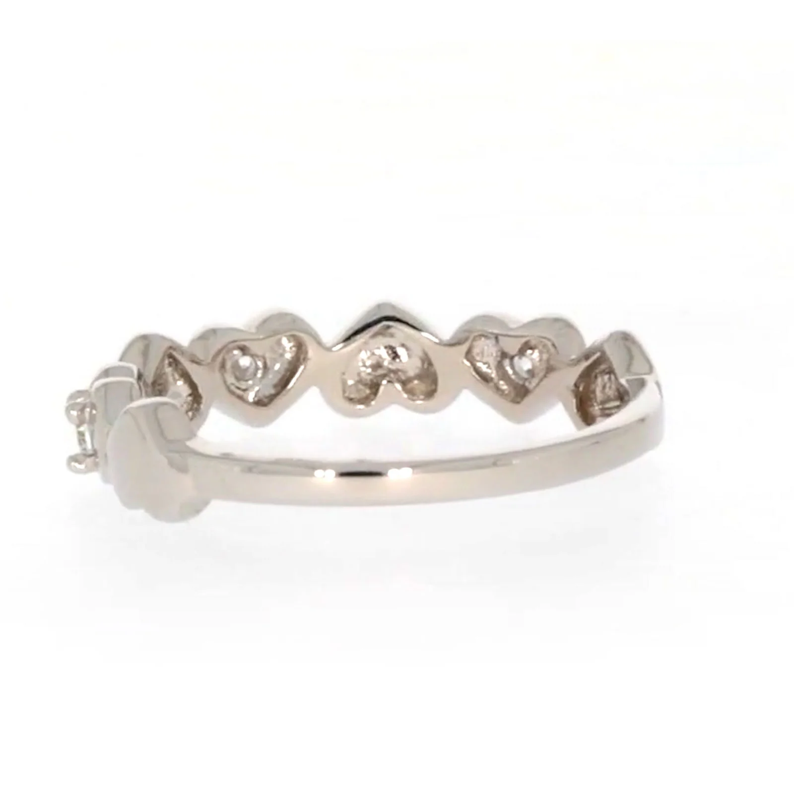 Sterling Silver Cubic Zirconia and Heart Stacker Ring - Image 32