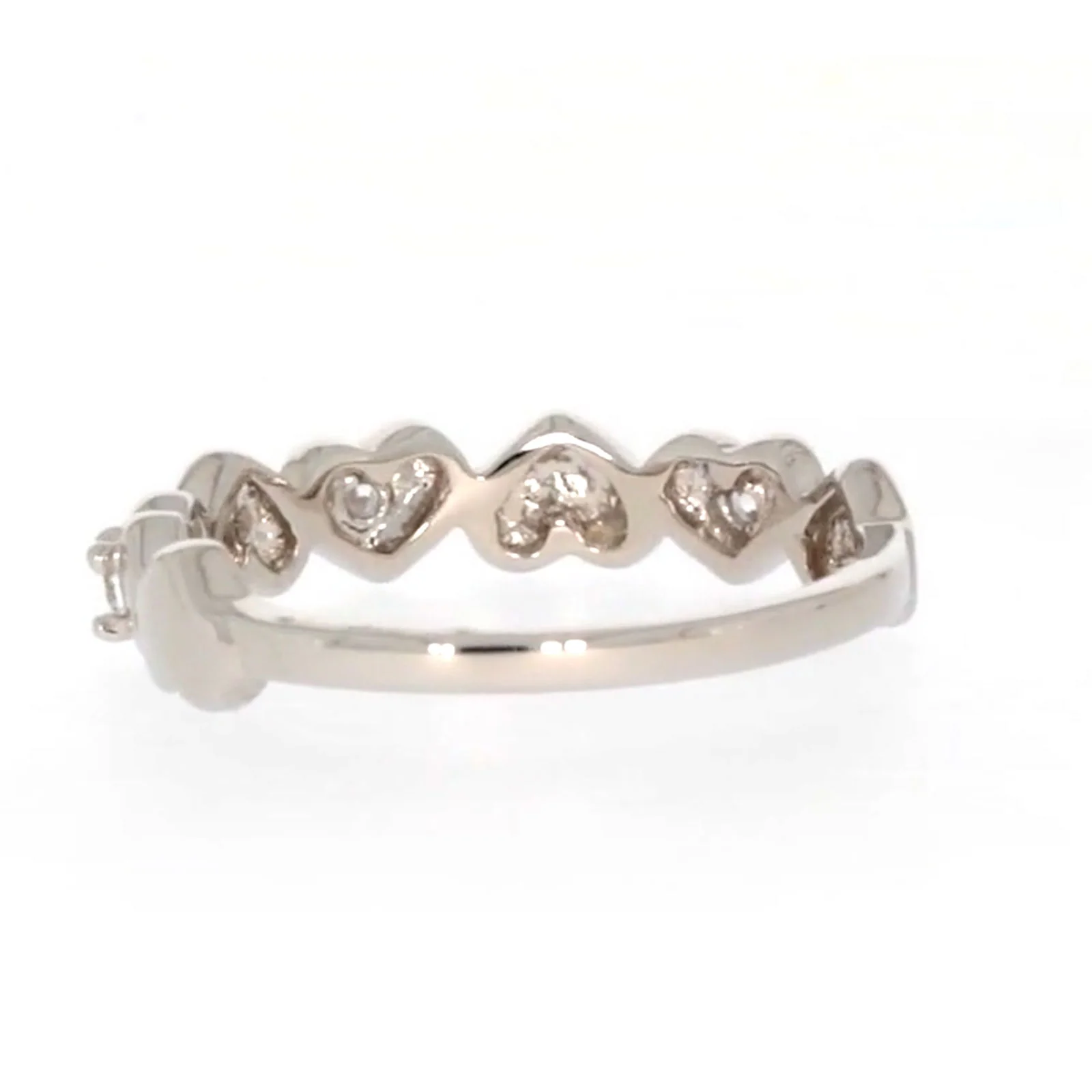 Sterling Silver Cubic Zirconia and Heart Stacker Ring - Image 33
