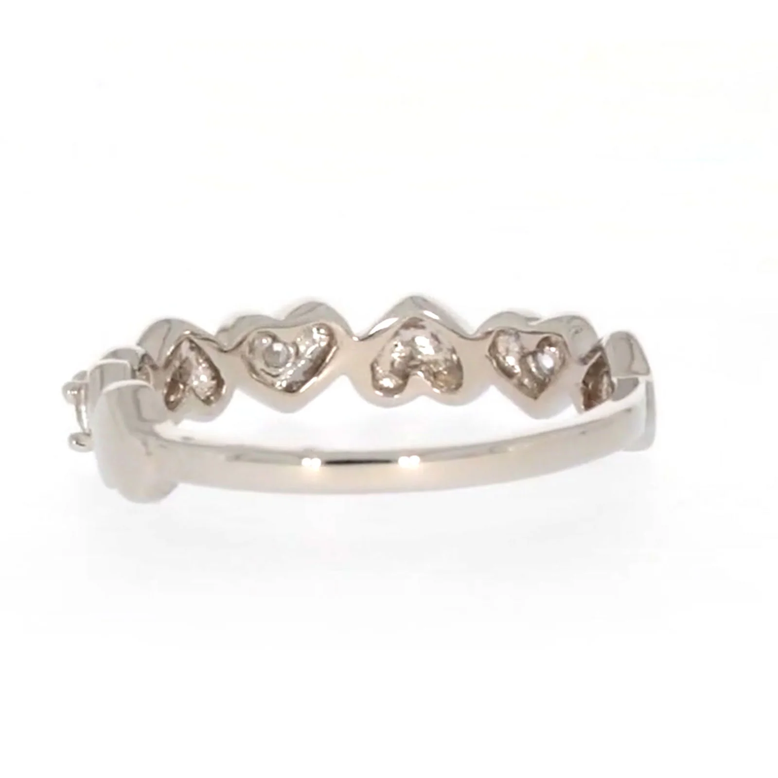 Sterling Silver Cubic Zirconia and Heart Stacker Ring - Image 34