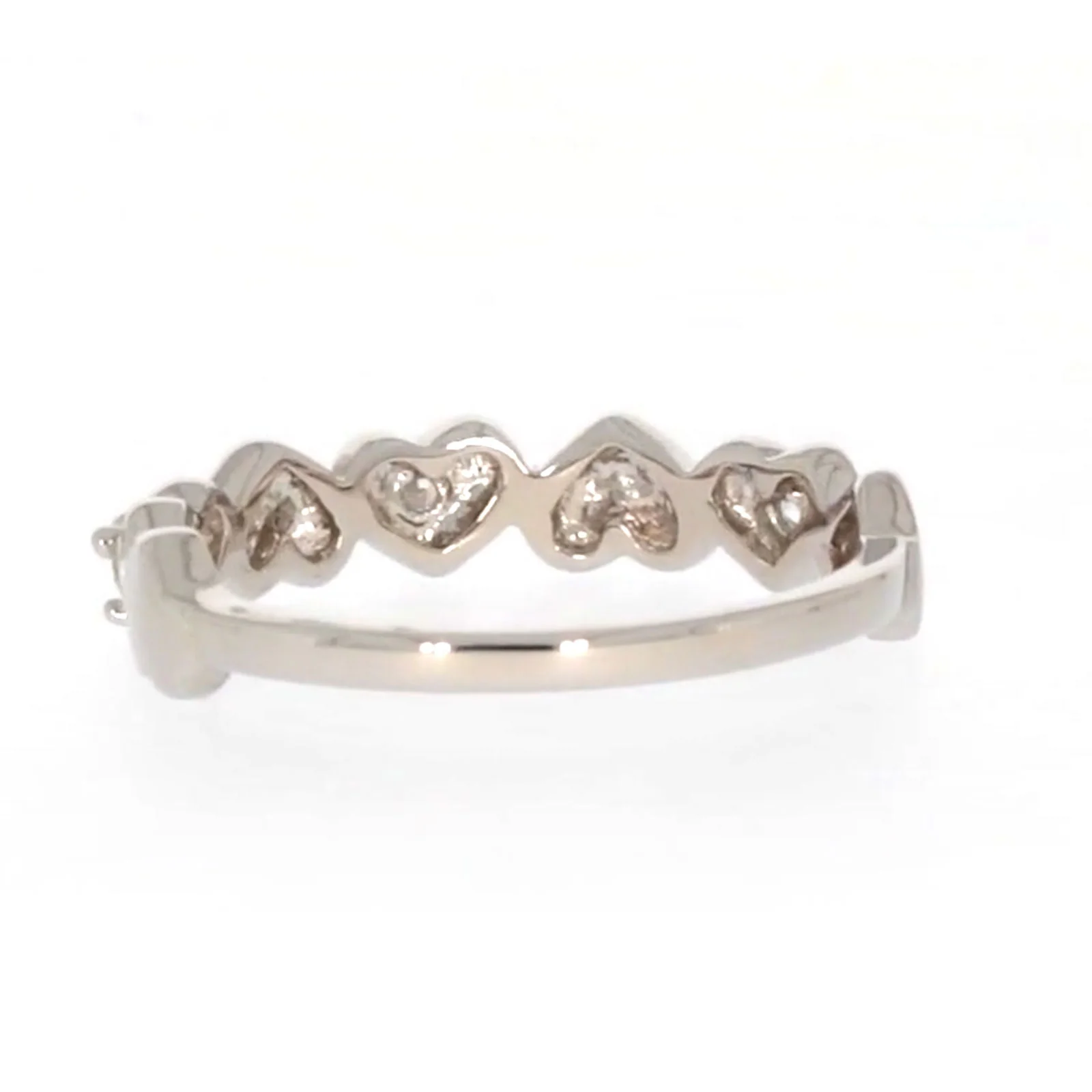 Sterling Silver Cubic Zirconia and Heart Stacker Ring - Image 35