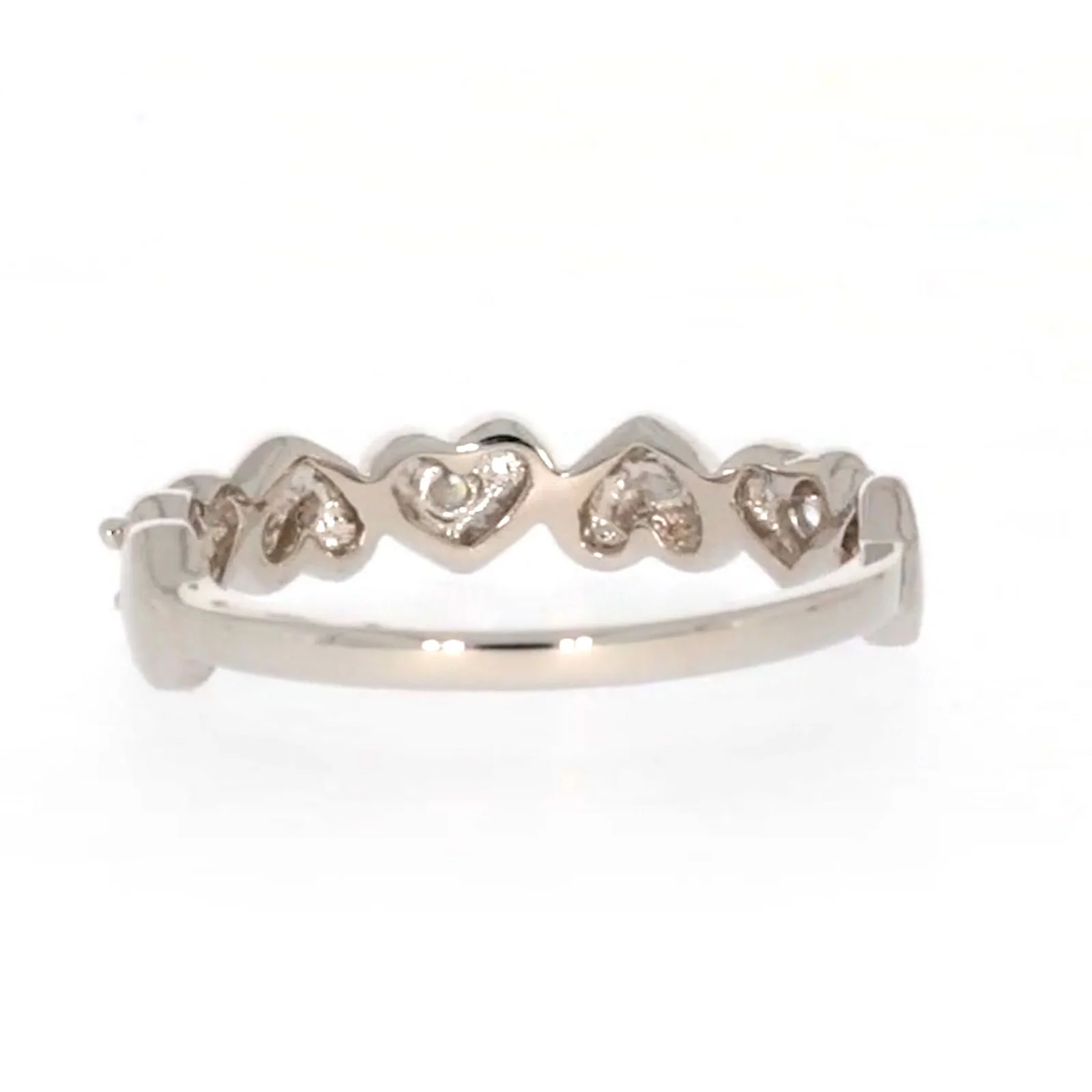 Sterling Silver Cubic Zirconia and Heart Stacker Ring - Image 36