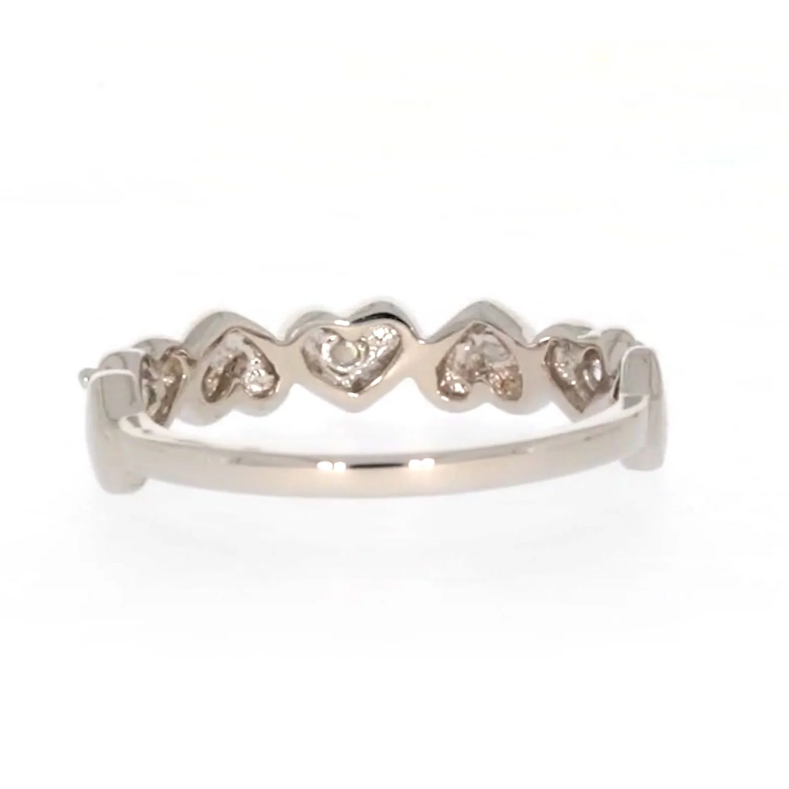 Sterling Silver Cubic Zirconia and Heart Stacker Ring - Image 37