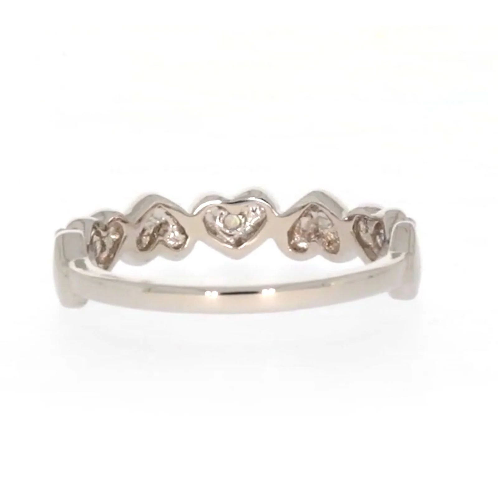 Sterling Silver Cubic Zirconia and Heart Stacker Ring - Image 38