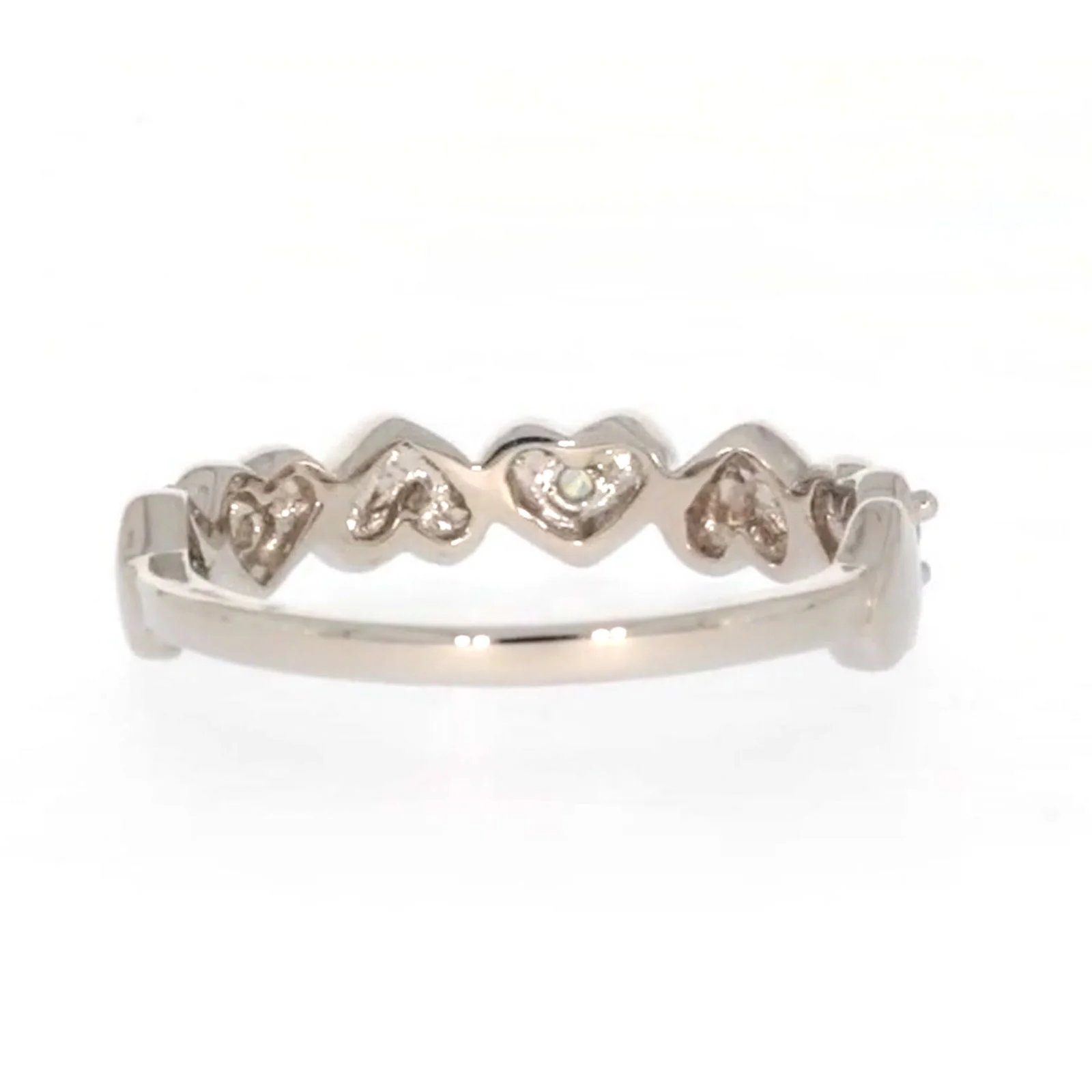 Sterling Silver Cubic Zirconia and Heart Stacker Ring - Image 40
