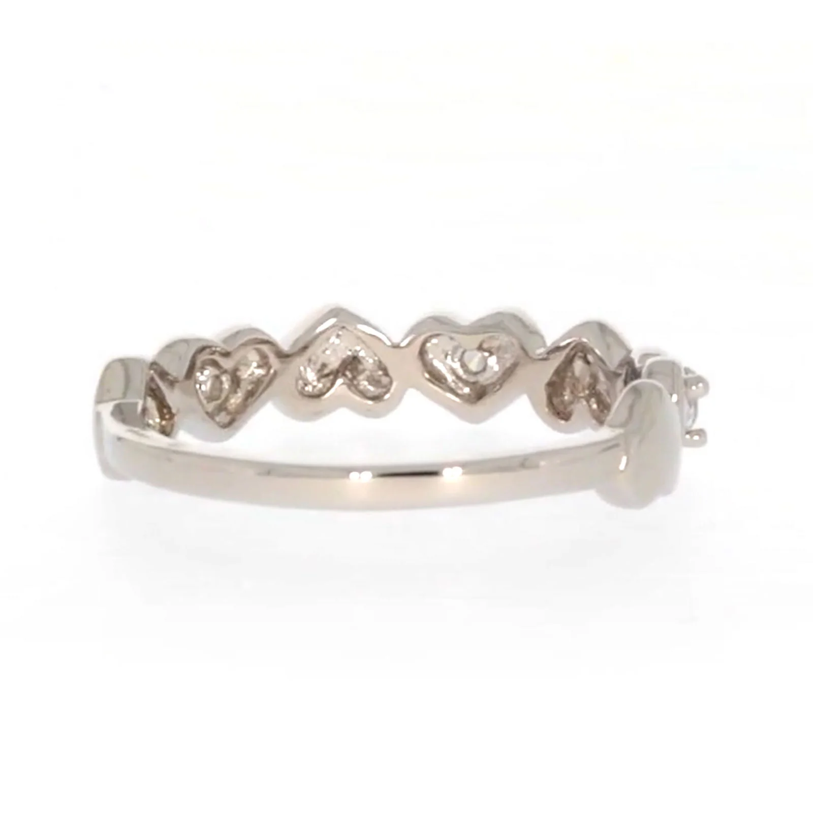 Sterling Silver Cubic Zirconia and Heart Stacker Ring - Image 42