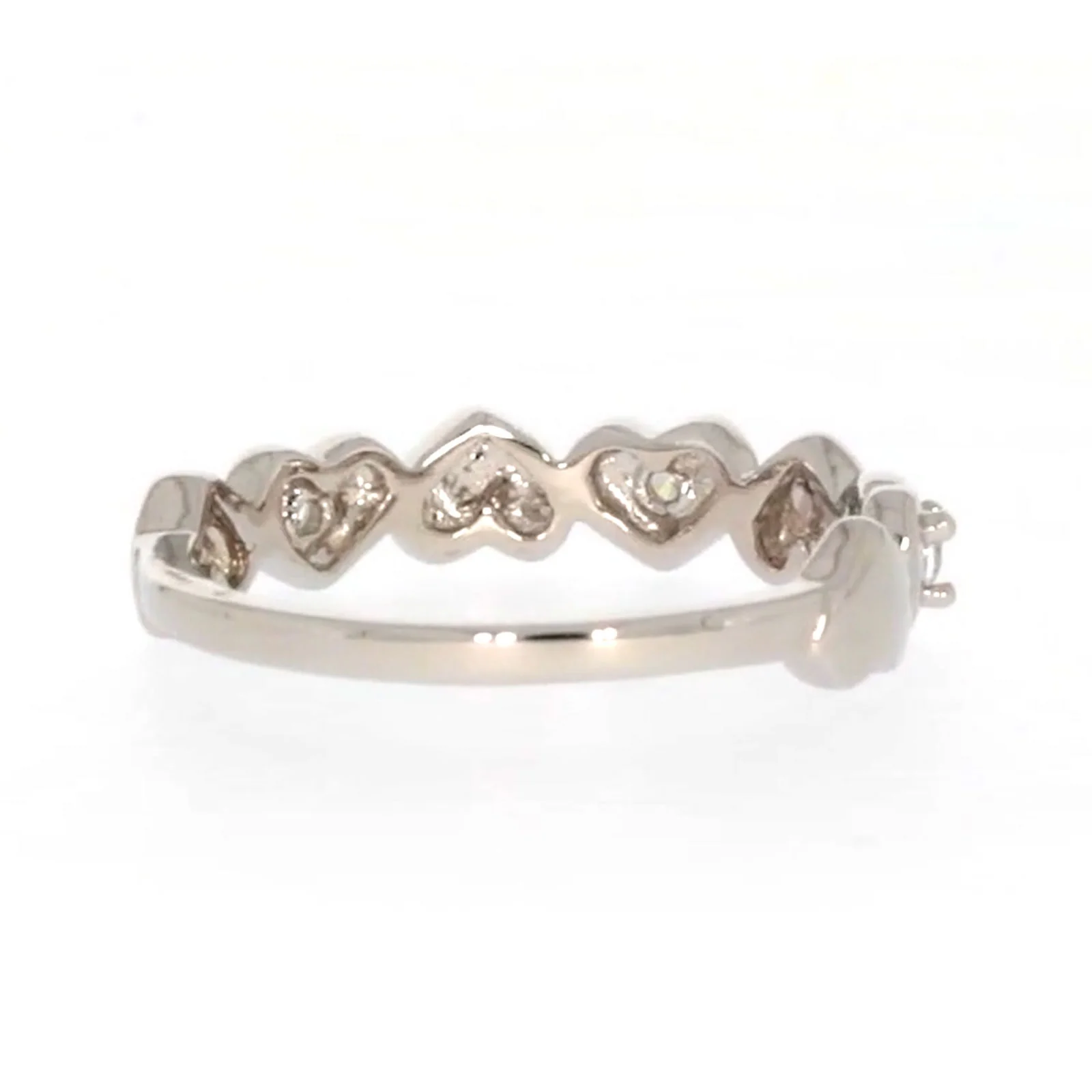 Sterling Silver Cubic Zirconia and Heart Stacker Ring - Image 43