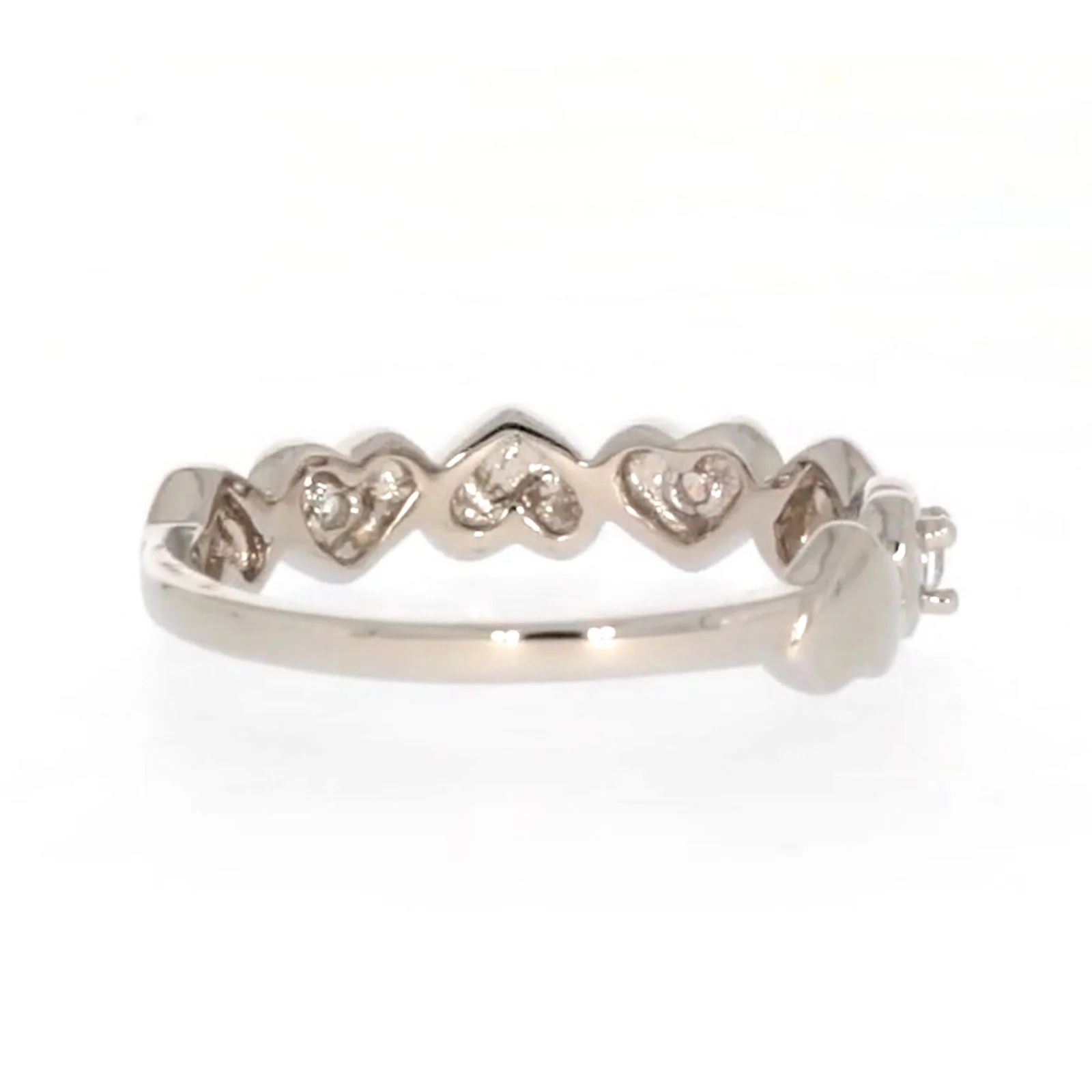 Sterling Silver Cubic Zirconia and Heart Stacker Ring - Image 44