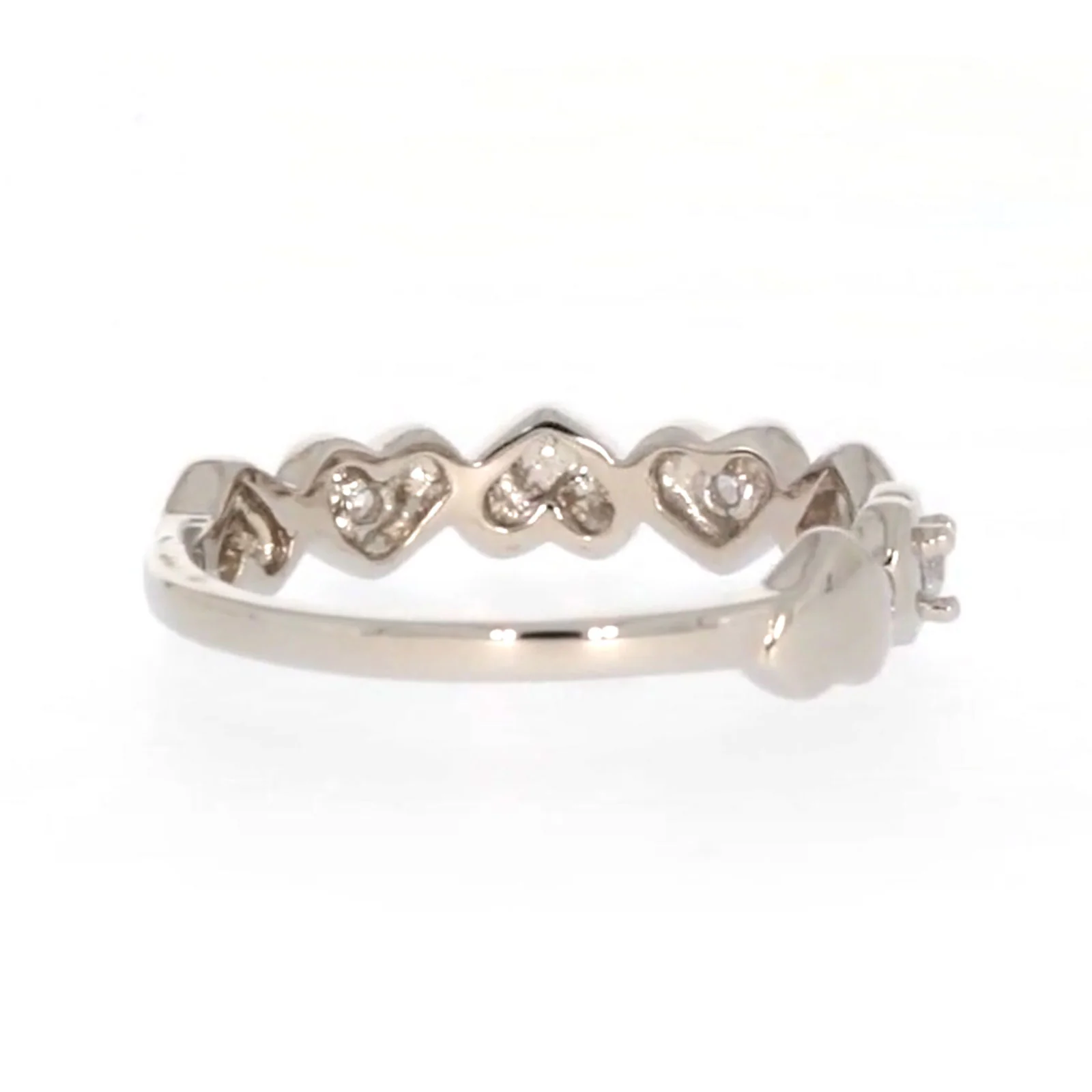 Sterling Silver Cubic Zirconia and Heart Stacker Ring - Image 45