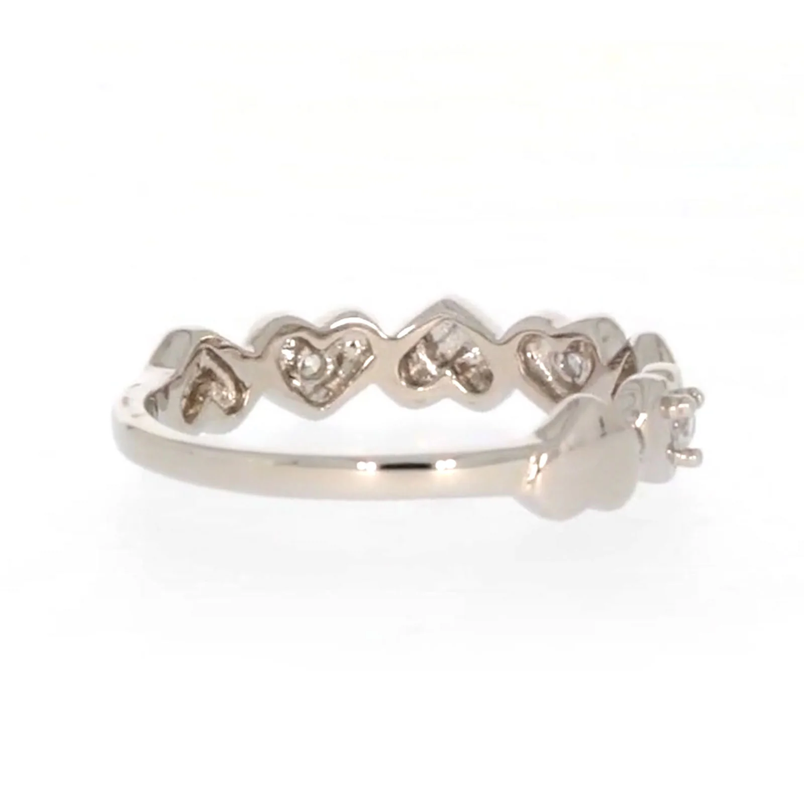 Sterling Silver Cubic Zirconia and Heart Stacker Ring - Image 47