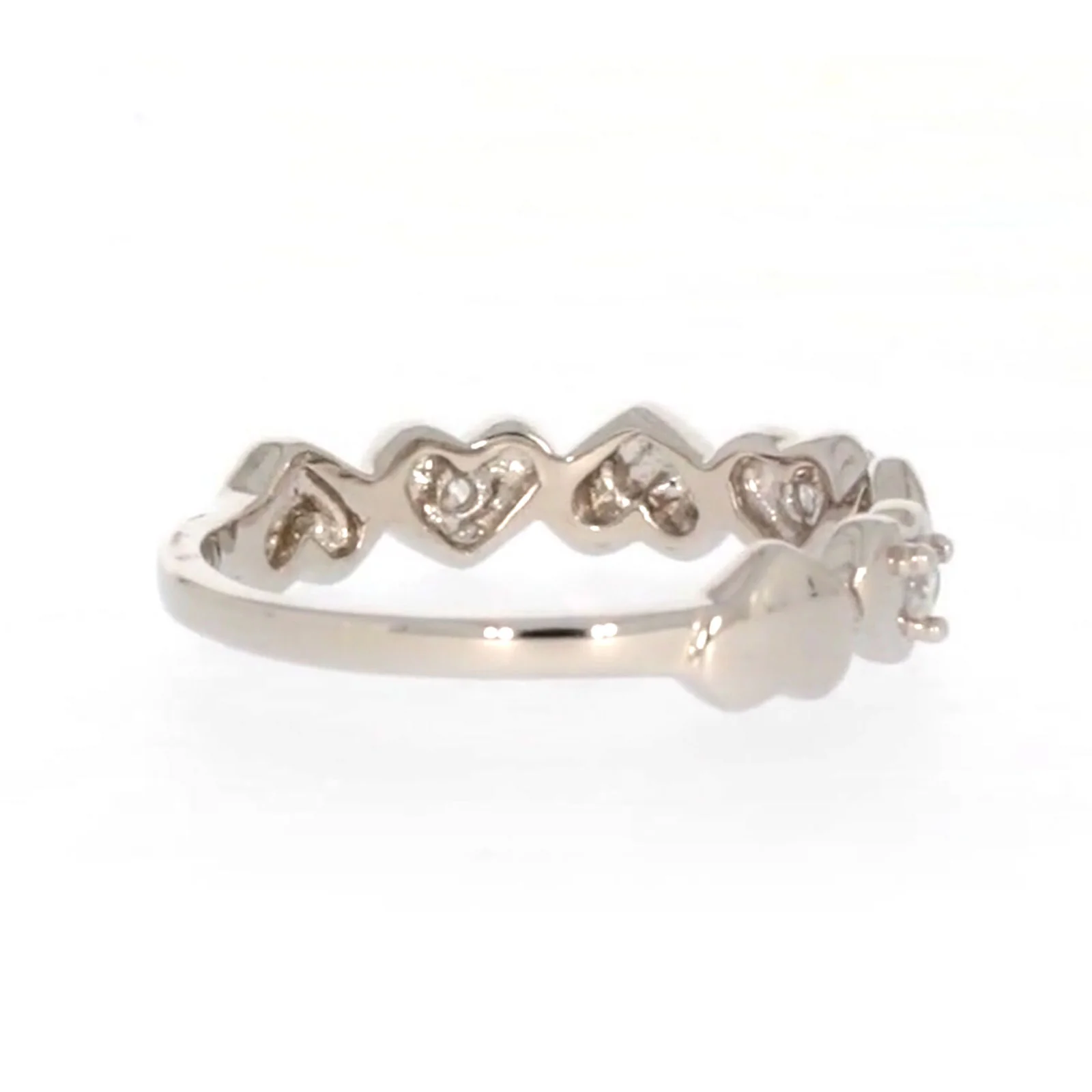 Sterling Silver Cubic Zirconia and Heart Stacker Ring - Image 48