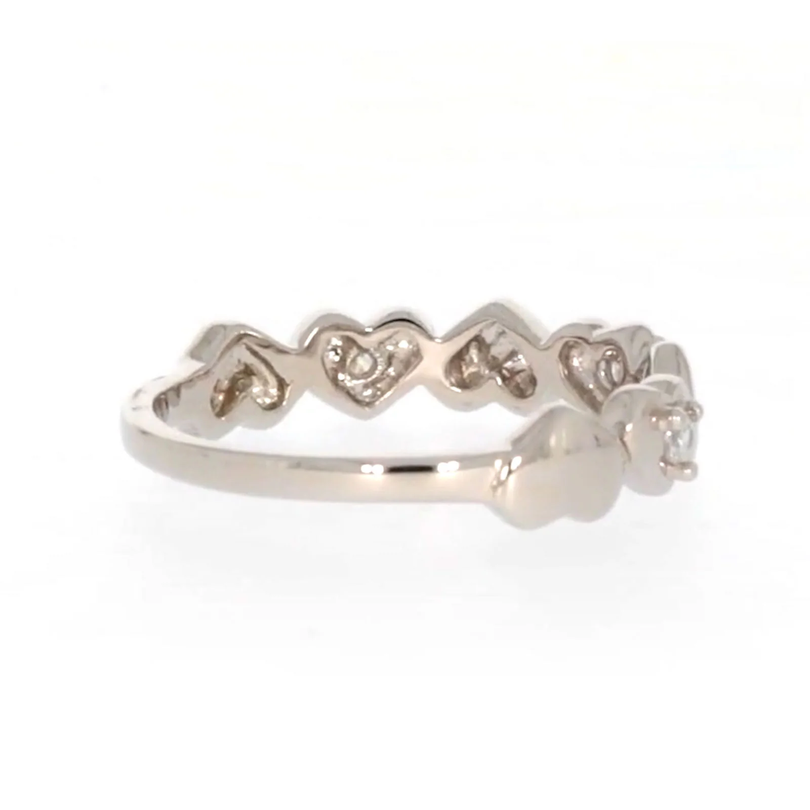 Sterling Silver Cubic Zirconia and Heart Stacker Ring - Image 49