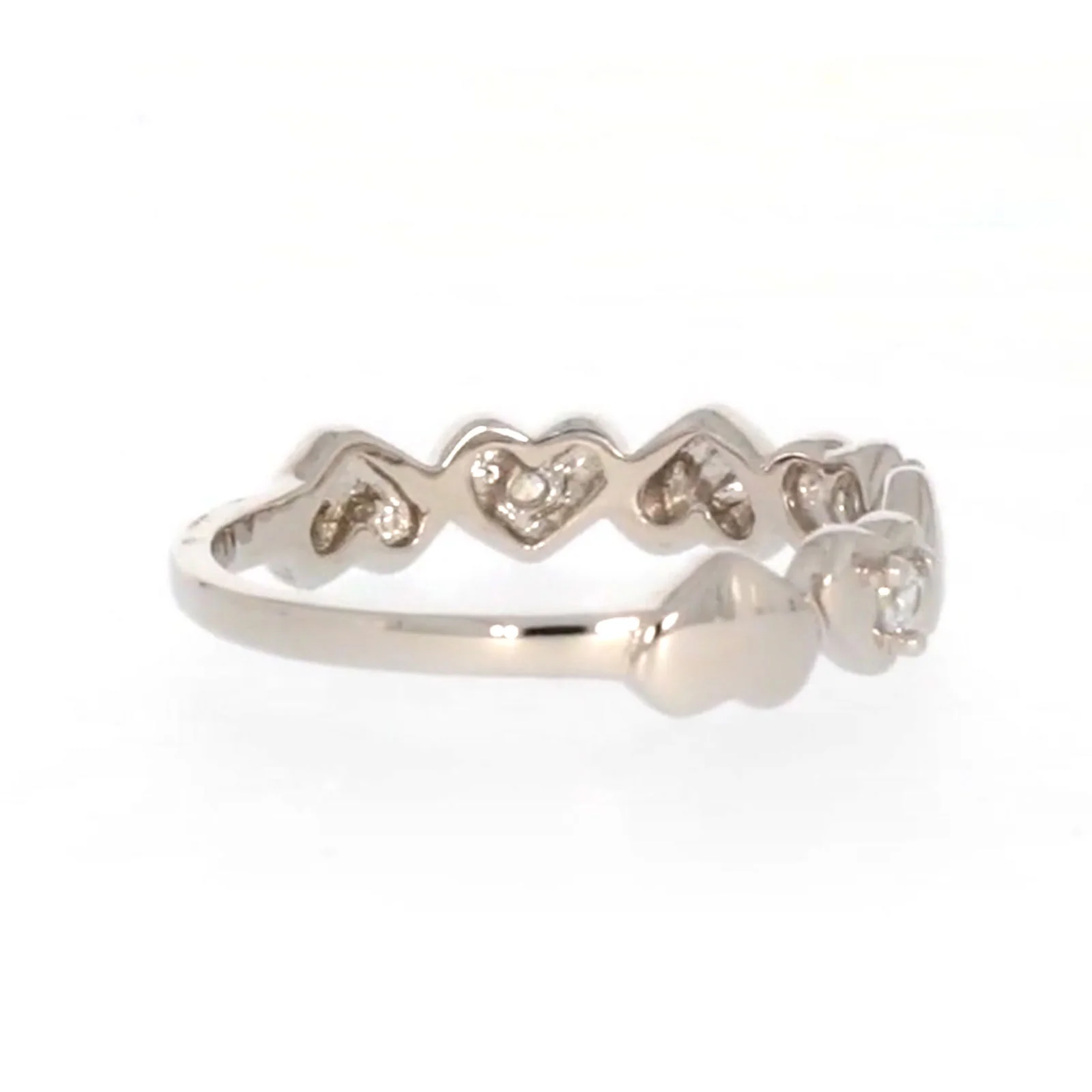 Sterling Silver Cubic Zirconia and Heart Stacker Ring - Image 50