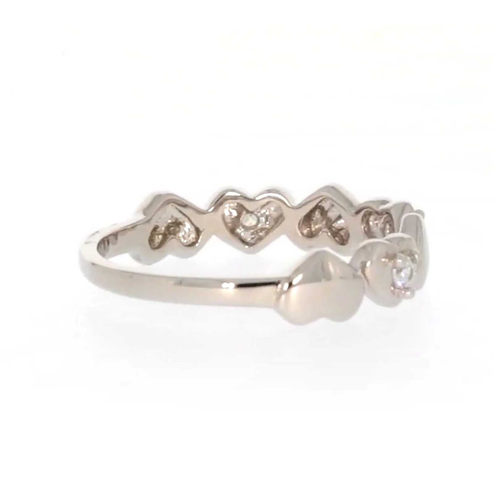 Sterling Silver Cubic Zirconia and Heart Stacker Ring - Image 51