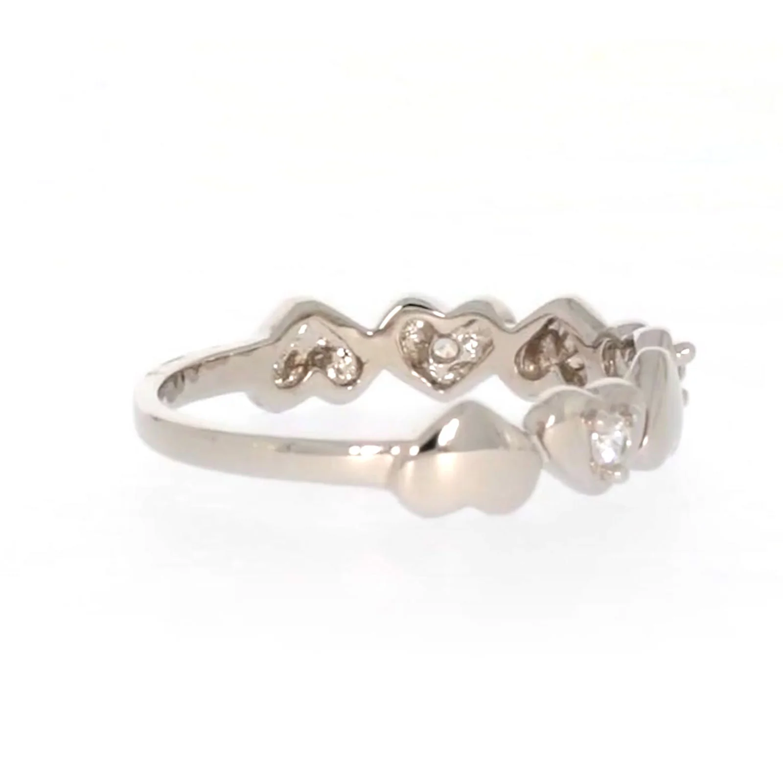 Sterling Silver Cubic Zirconia and Heart Stacker Ring - Image 53
