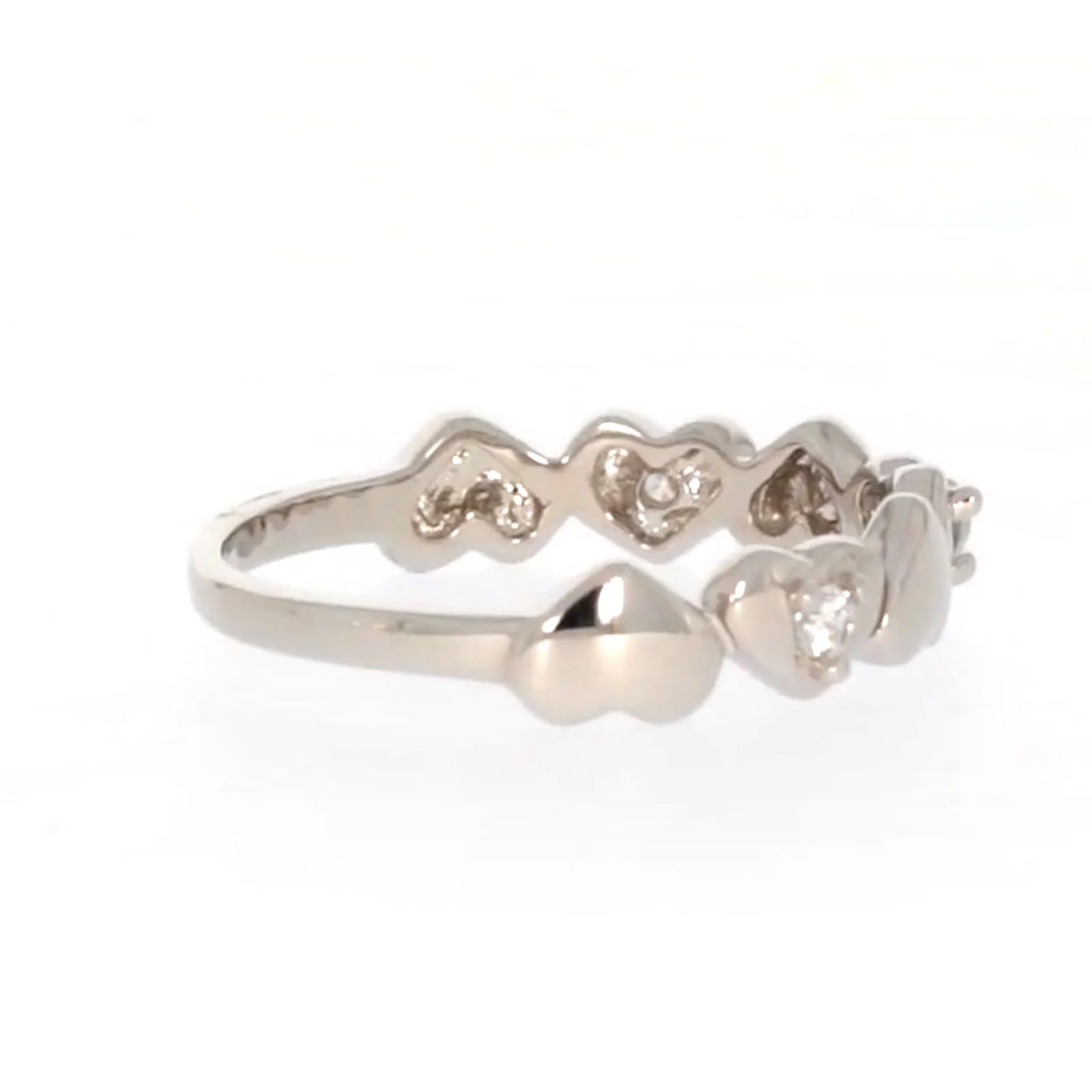 Sterling Silver Cubic Zirconia and Heart Stacker Ring - Image 54