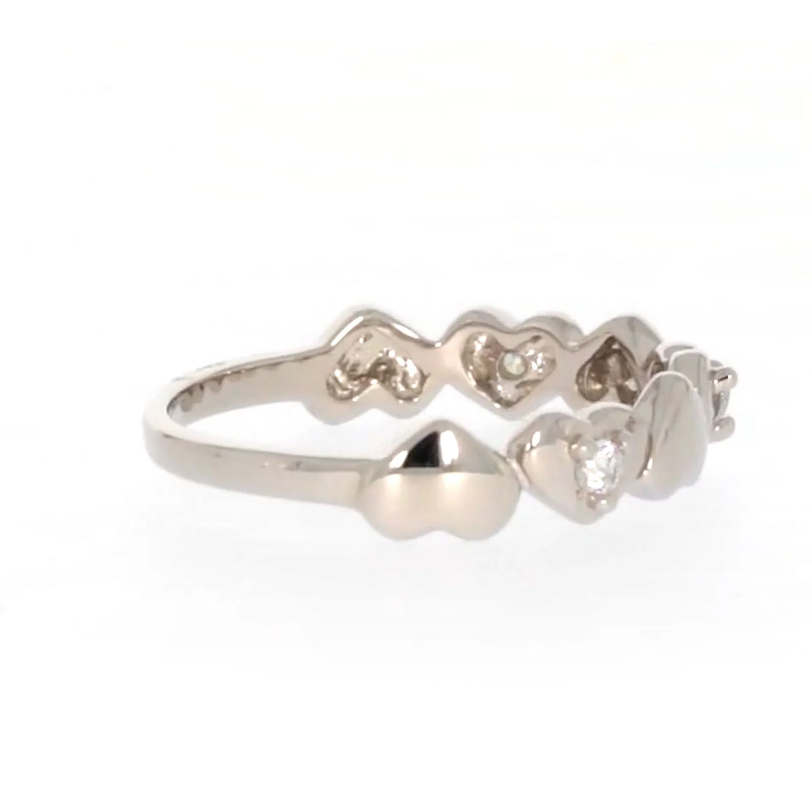 Sterling Silver Cubic Zirconia and Heart Stacker Ring - Image 55