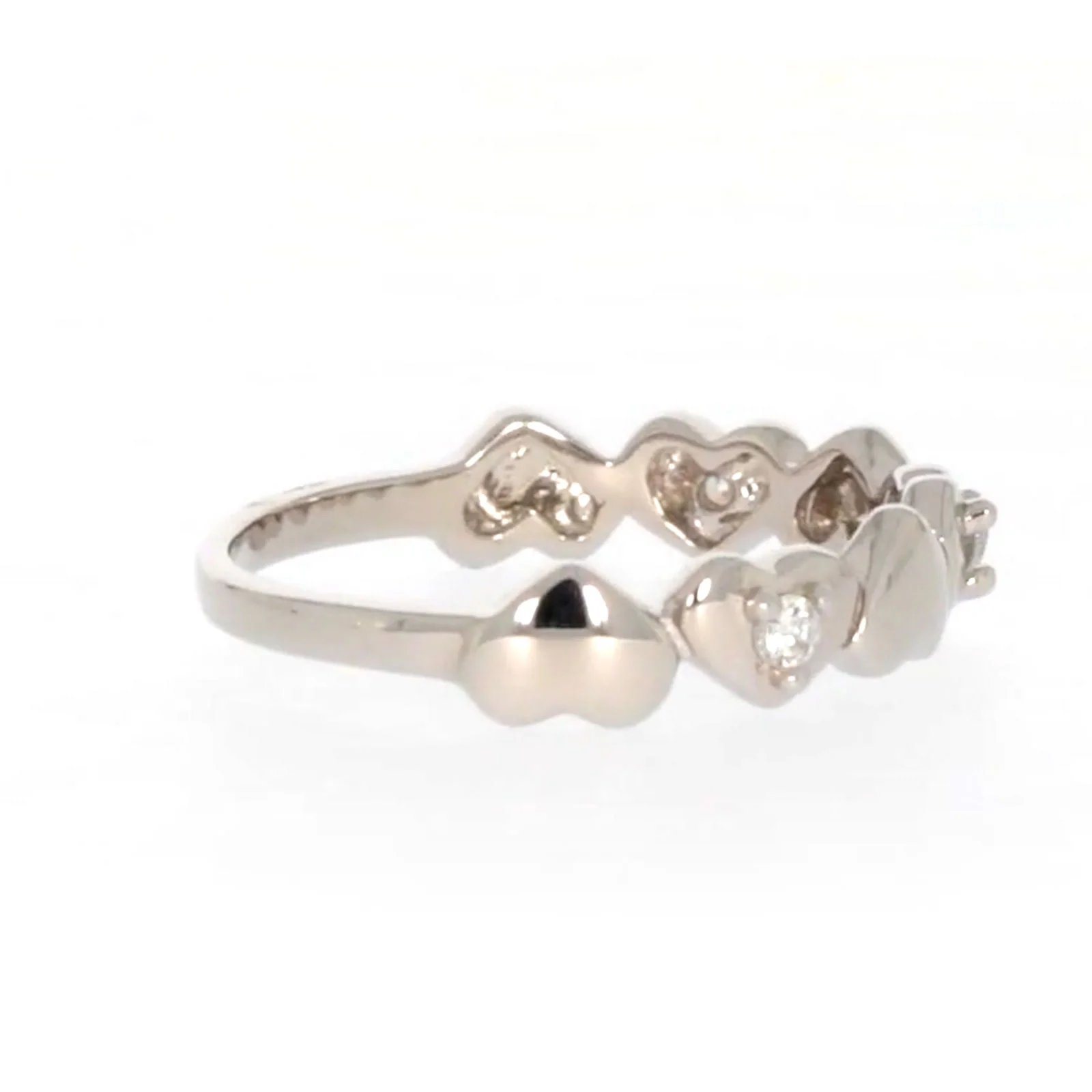 Sterling Silver Cubic Zirconia and Heart Stacker Ring - Image 56