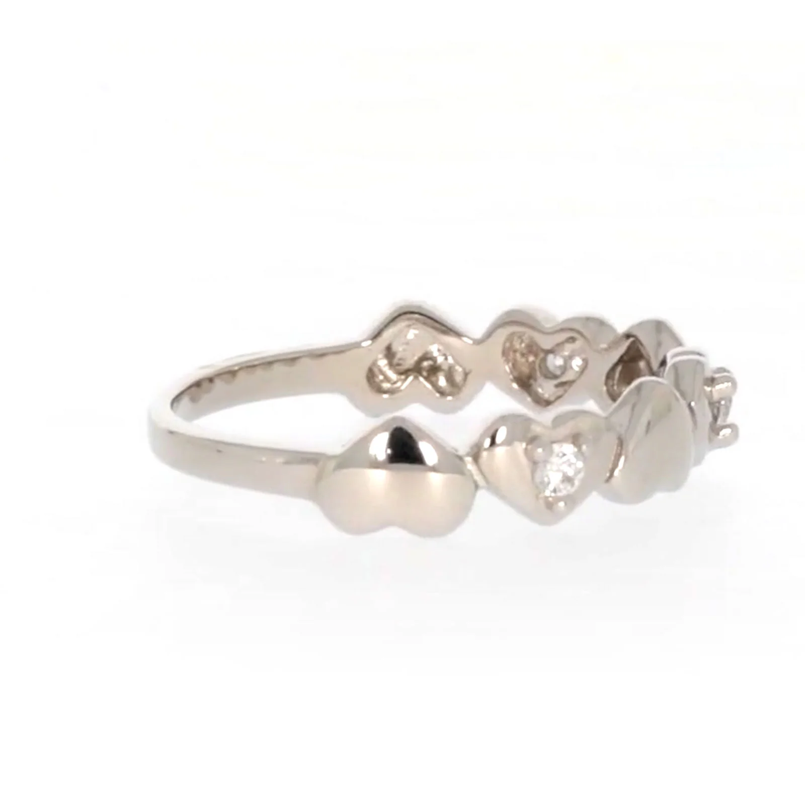 Sterling Silver Cubic Zirconia and Heart Stacker Ring - Image 57