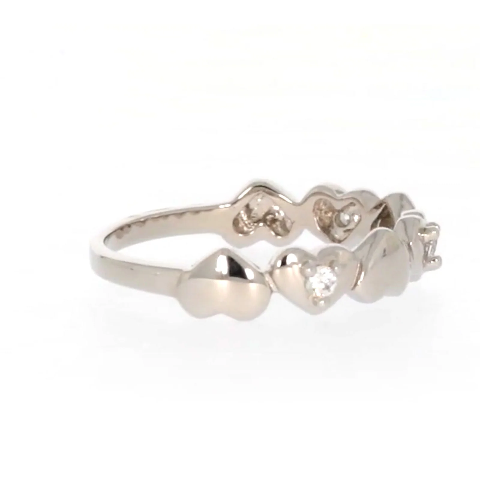 Sterling Silver Cubic Zirconia and Heart Stacker Ring - Image 58